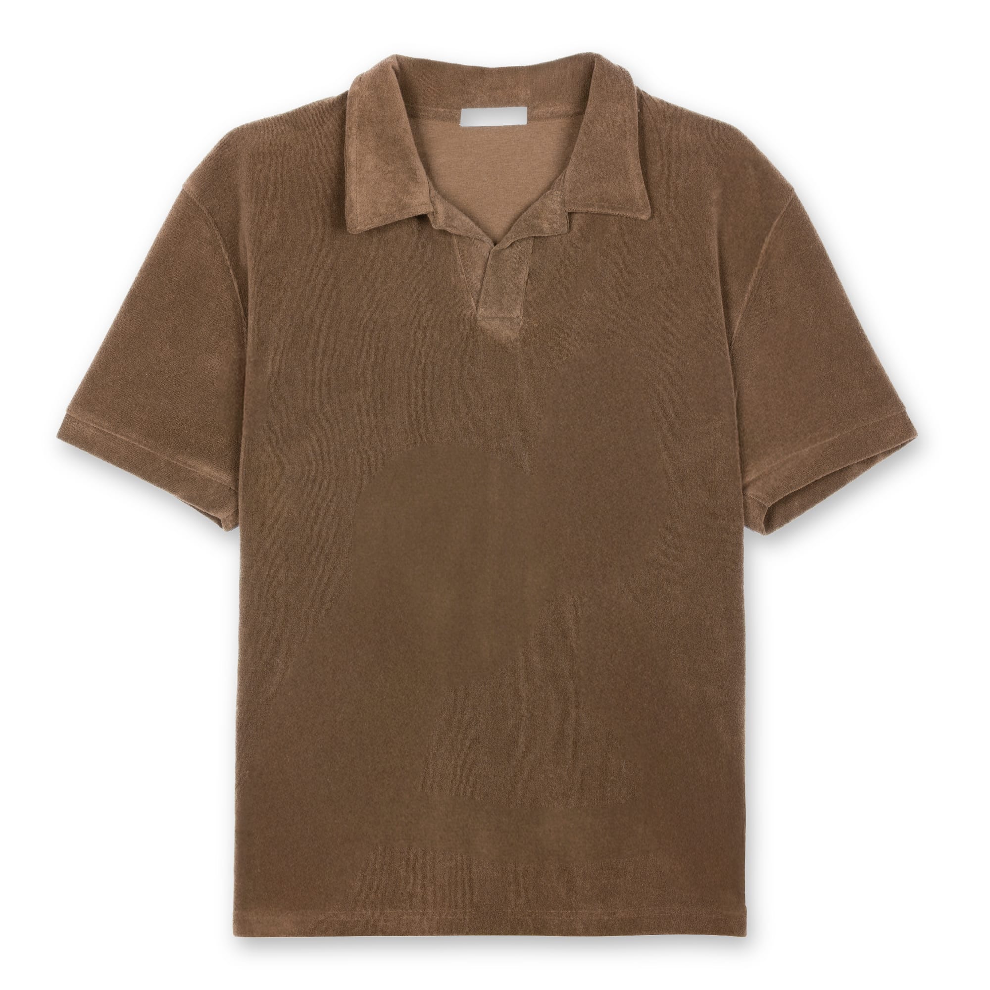 Havlu Polo Yaka T-Shirt - Kahve