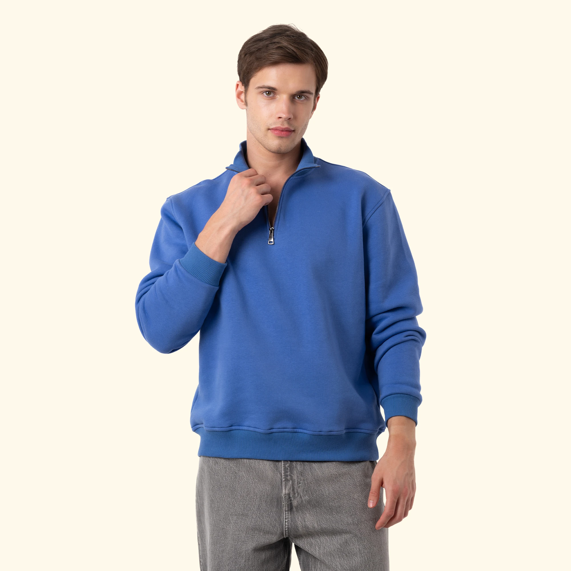 Half-Zip Sweatshirt - İndigo