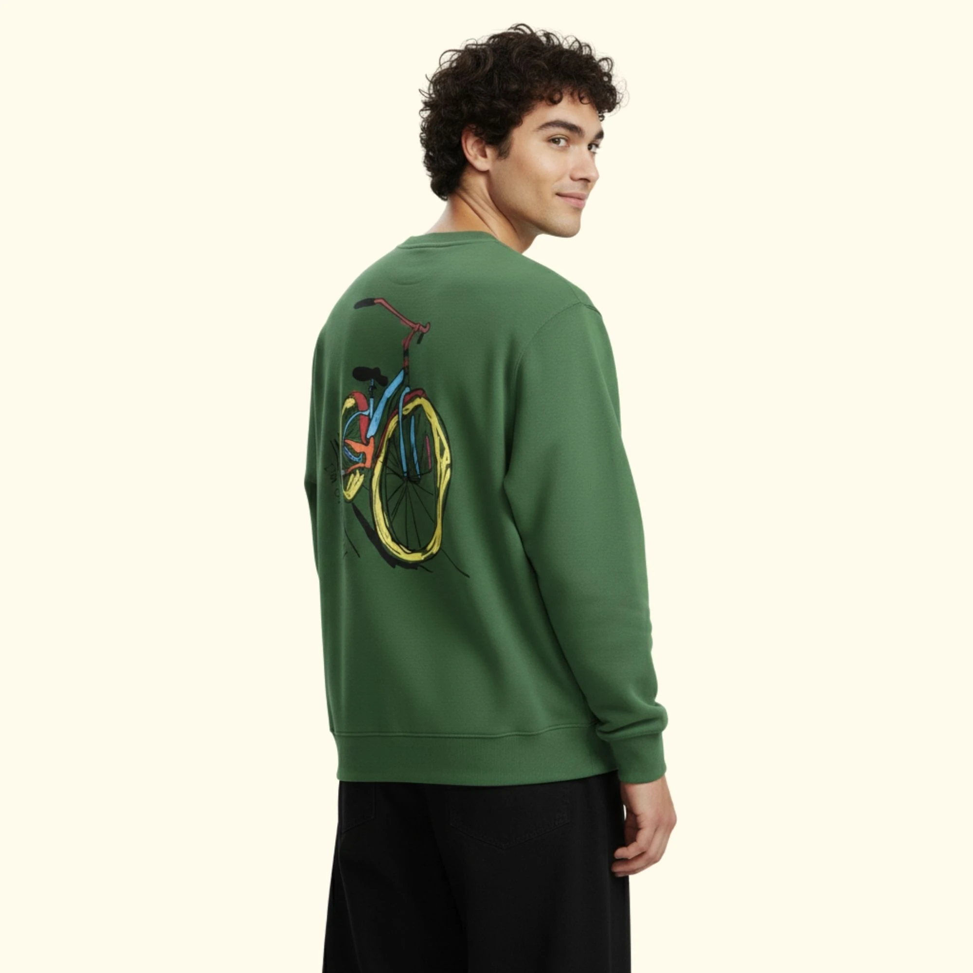 Bicycle Regular Yeşil Sweatshirt