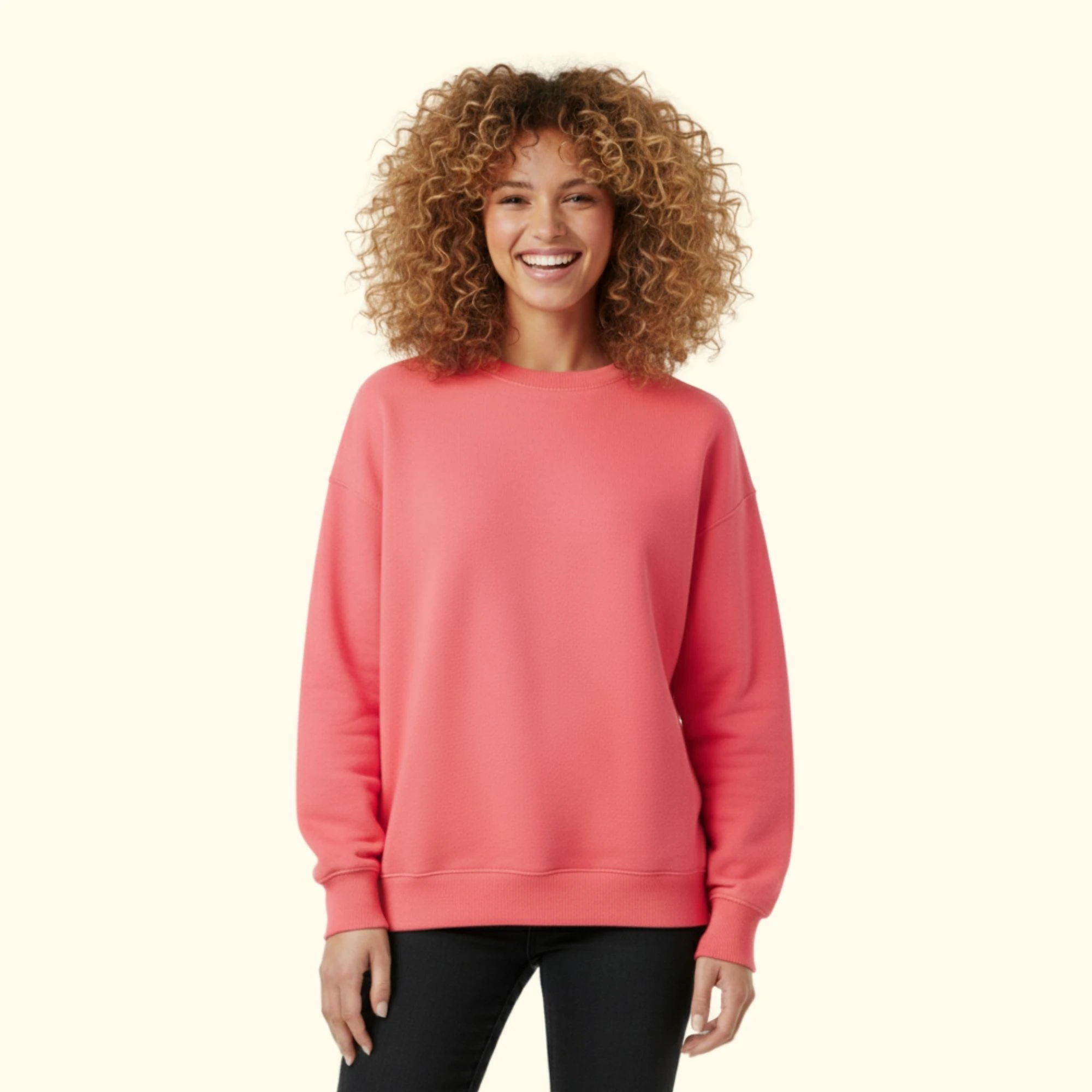 Basic Oversize Sweatshirt - Pembe