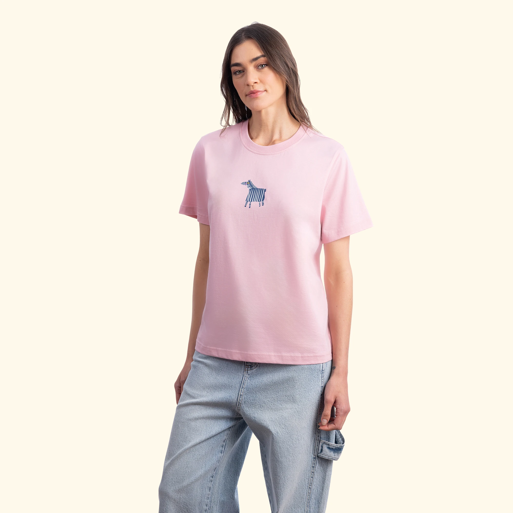 Zebra Regular Pembe T-Shirt