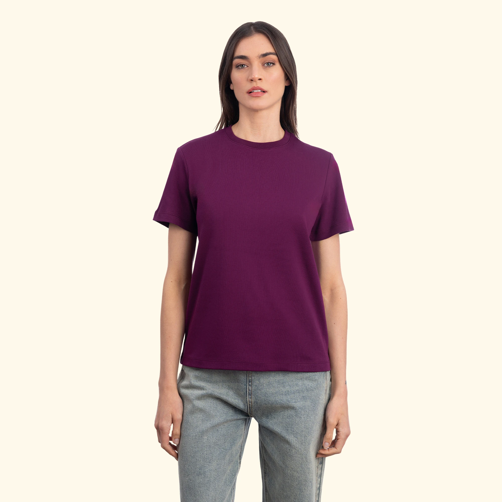 Basic Regular T-Shirt - Mürdüm