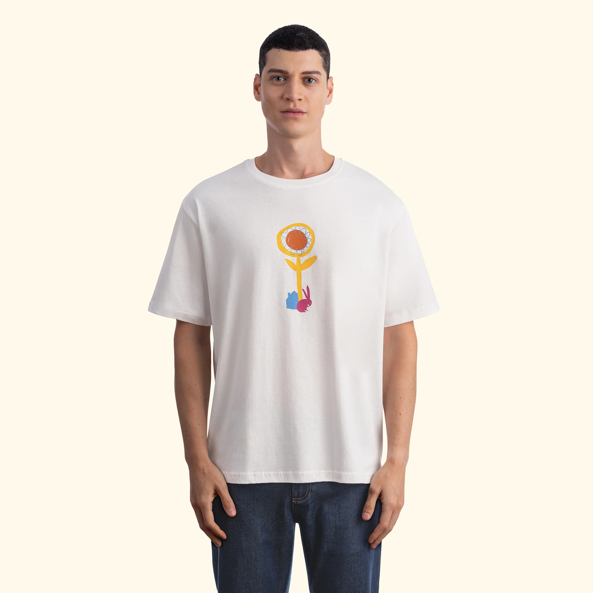 Rabbit Oversize Ekru T-Shirt