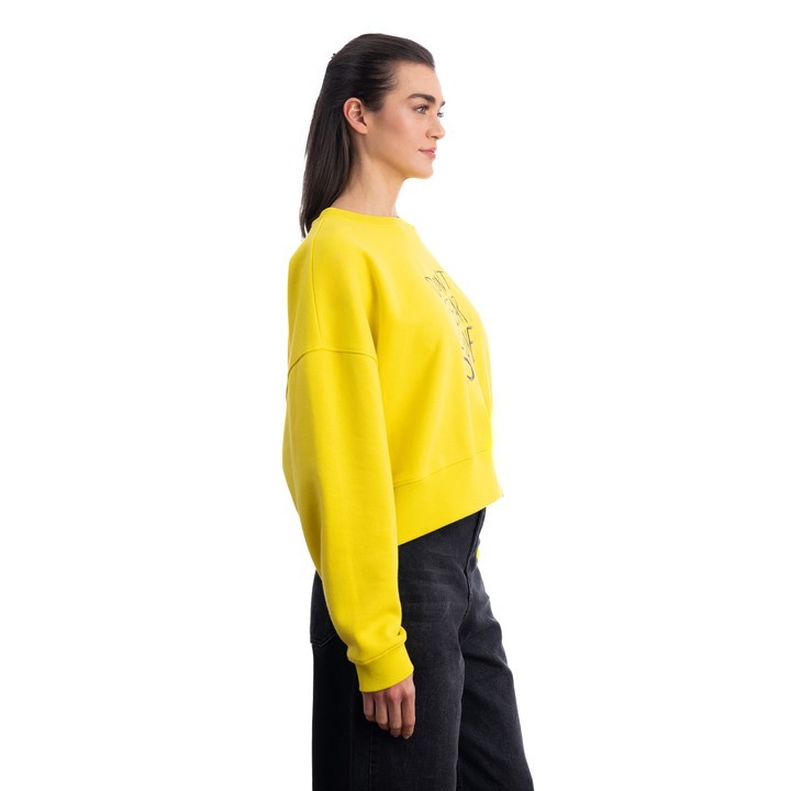 Shine Crop Oversize Sarı Sweatshirt