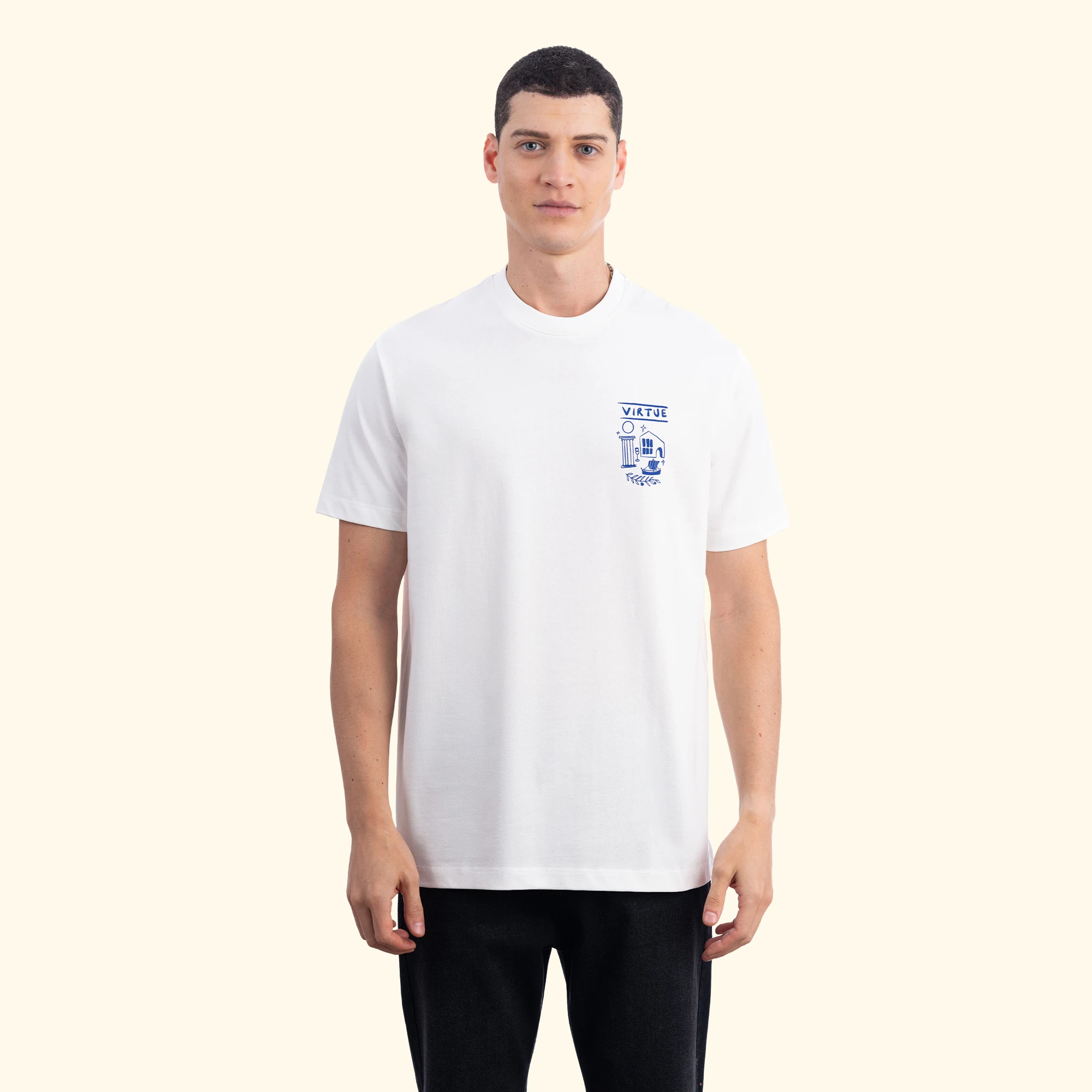 Greek Regular Ekru T-Shirt