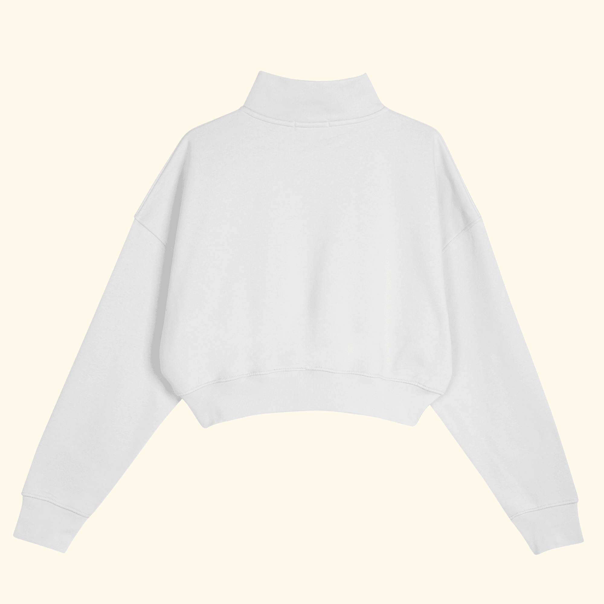 Basic Fermuarlı Crop Sweatshirt