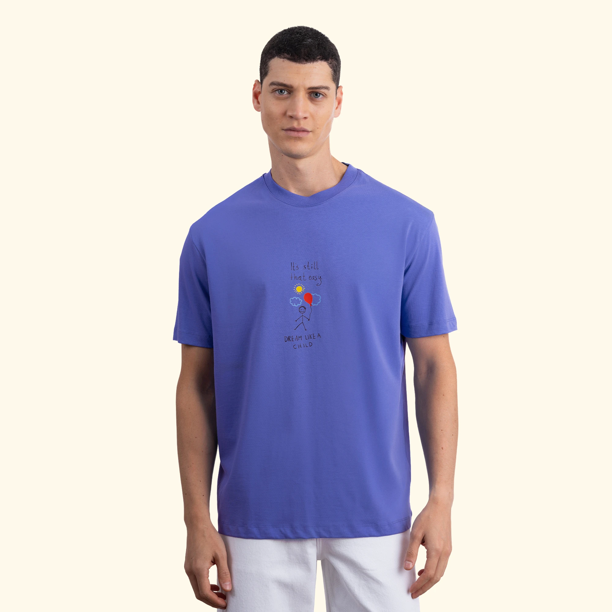 Baloon Regular İndigo T-Shirt