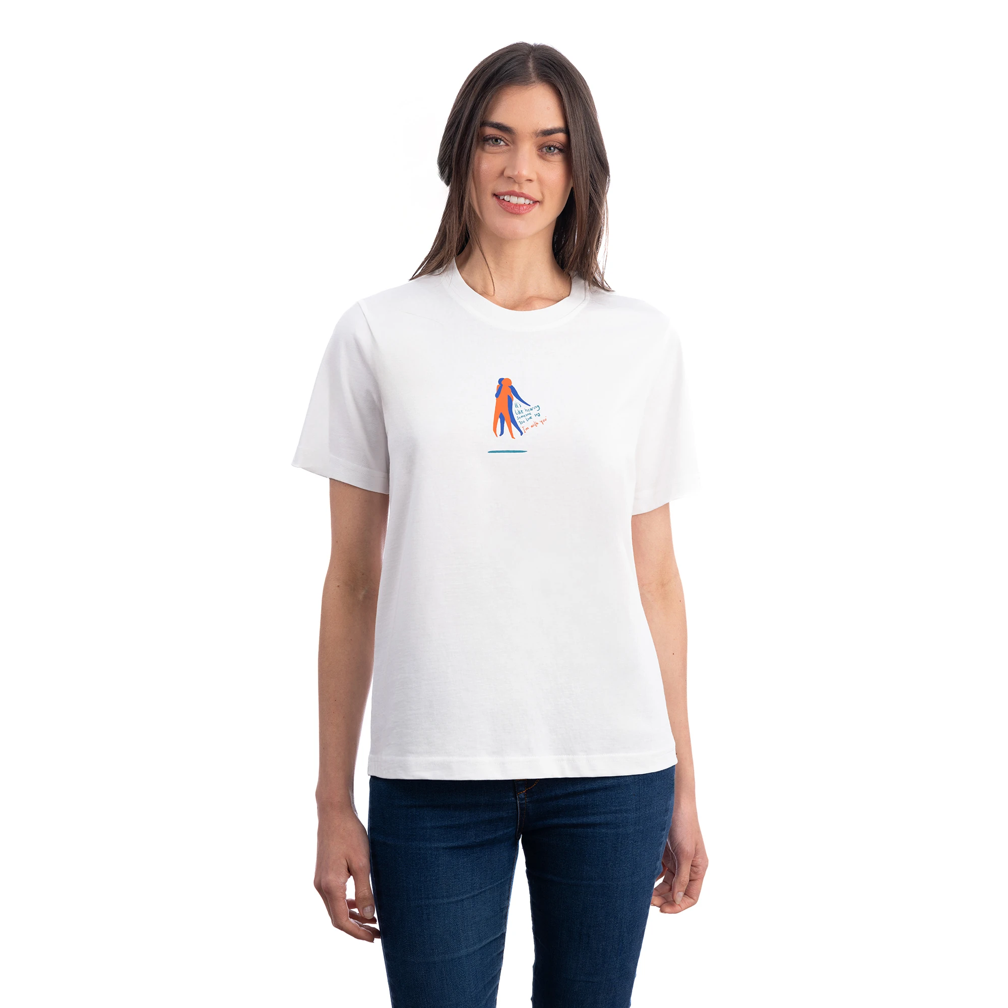 Lekeler Serisi Hugging Regular Ekru T-Shirt