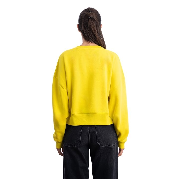 Shine Crop Oversize Sarı Sweatshirt