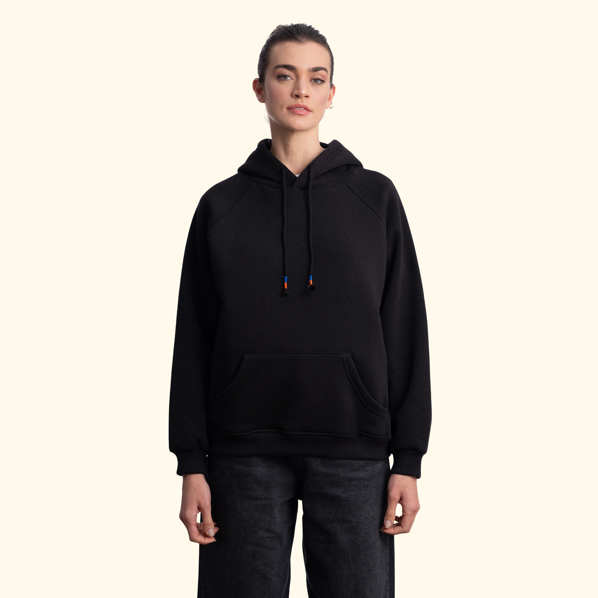 Kapşonlu Sweatshirt - Siyah