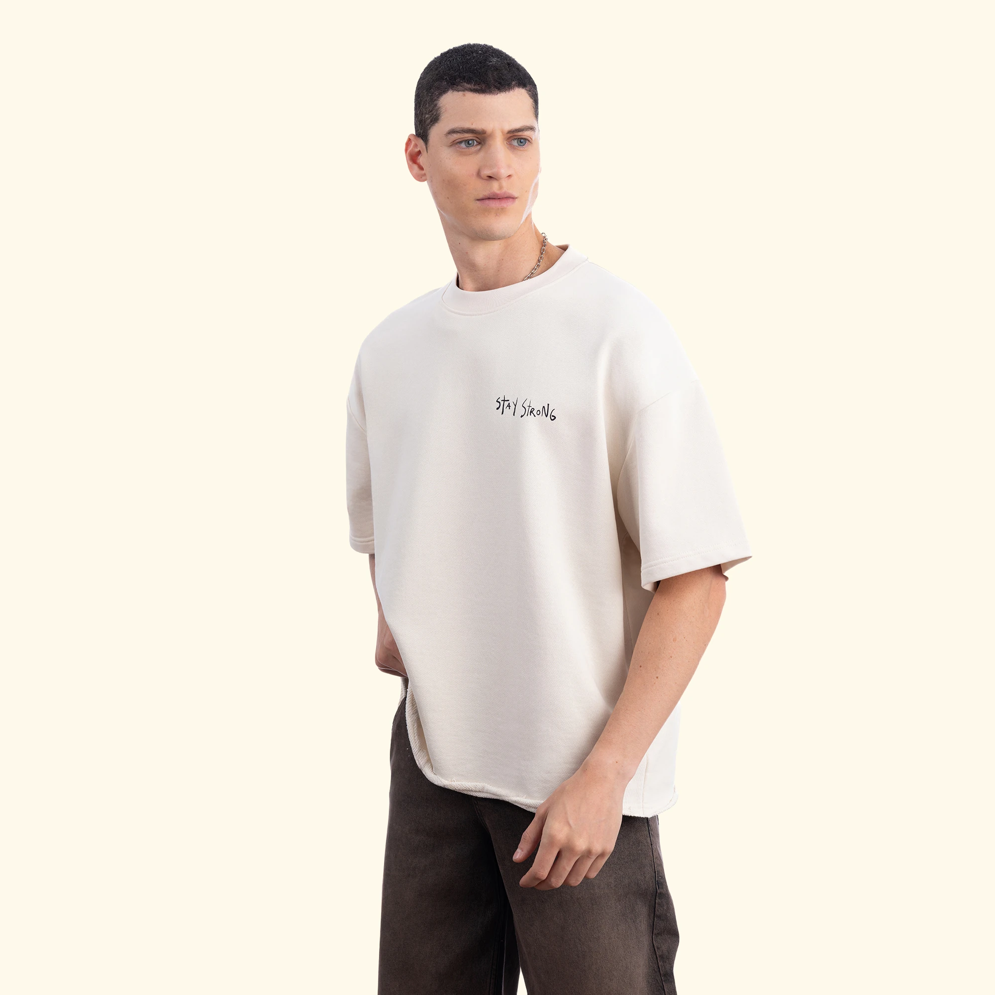 Strong Oversize Ekru T-Shirt