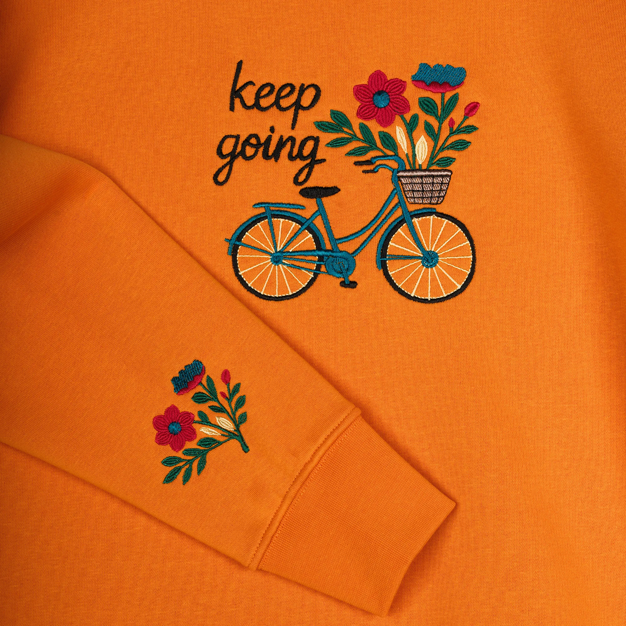 Balance Nakış Detaylı Oversize Turuncu Sweatshirt