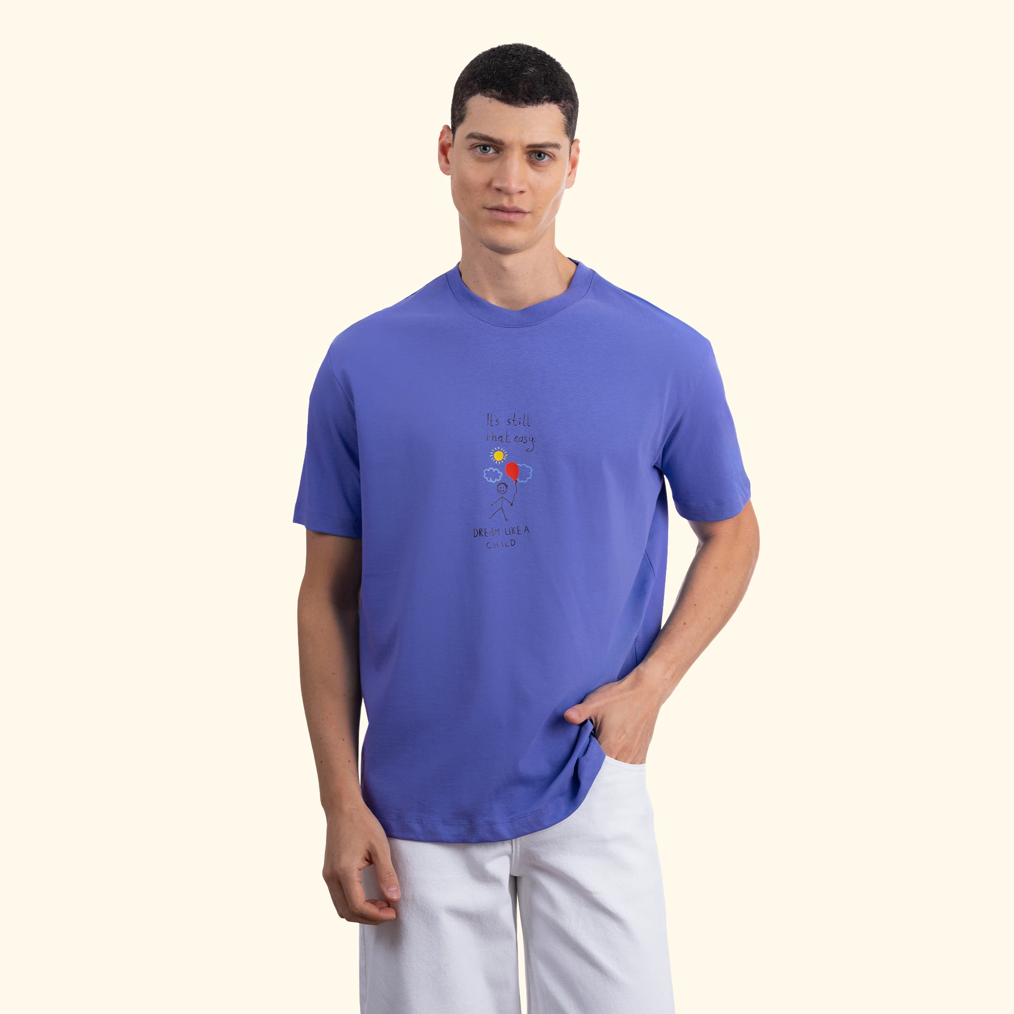 Baloon Regular İndigo T-Shirt