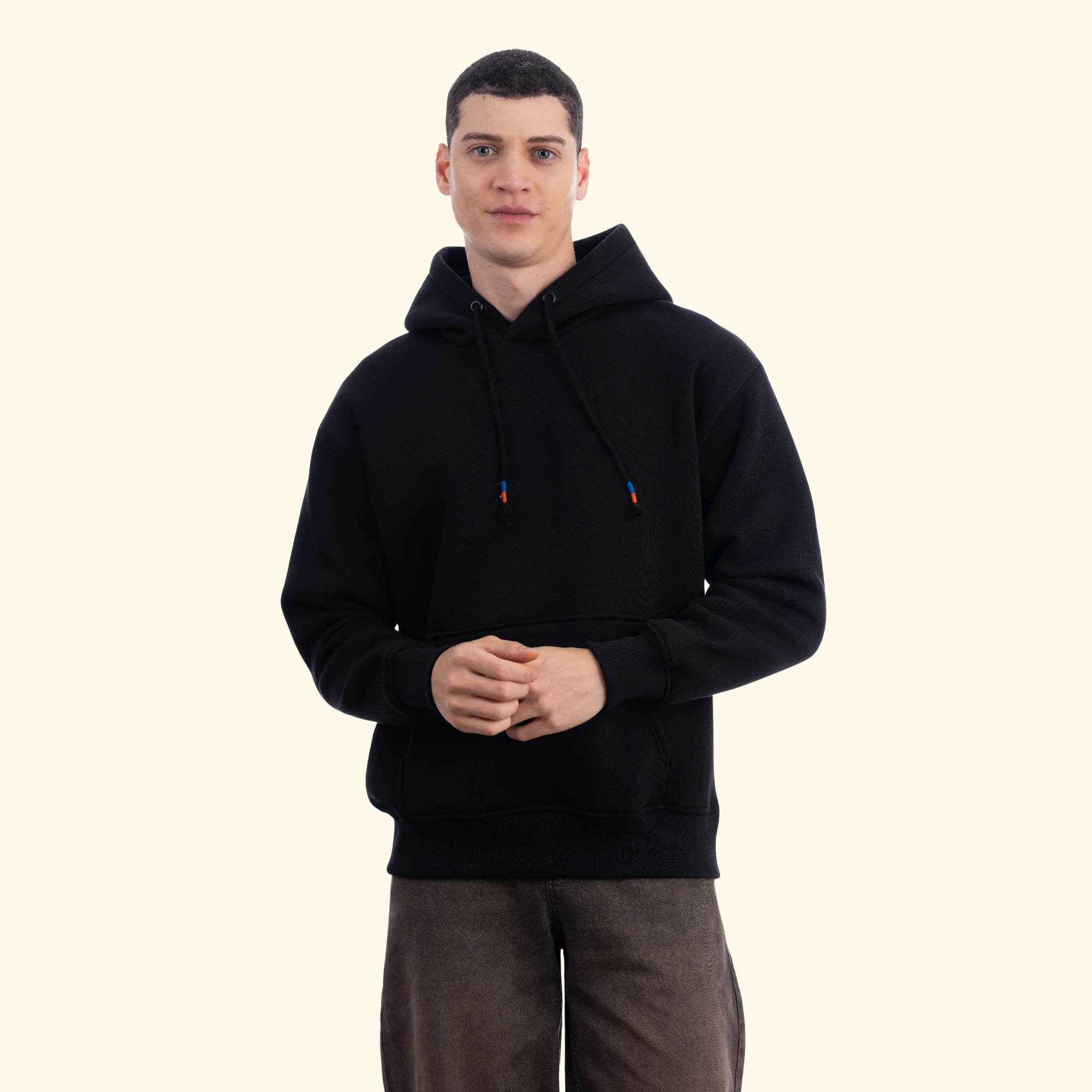 Kapşonlu Sweatshirt - Siyah