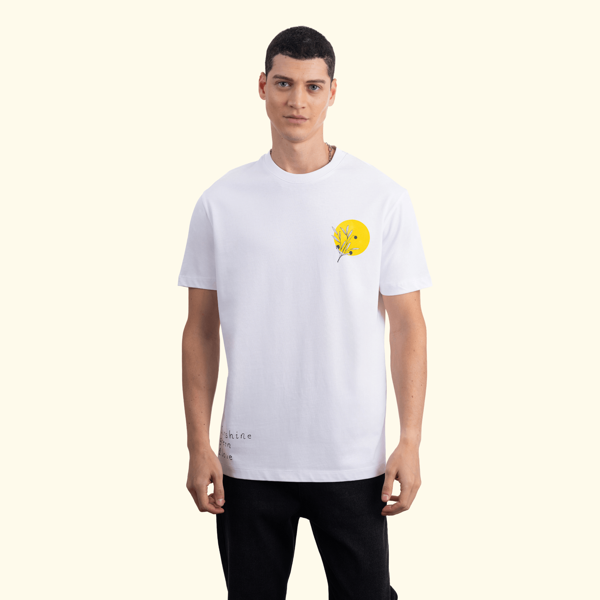 Olive Branch Regular Beyaz T-Shirt