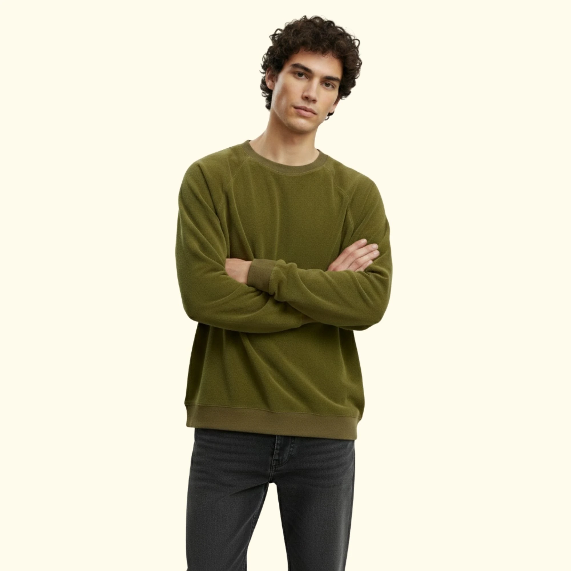 Havlu Regular SweatShirt - Yeşil
