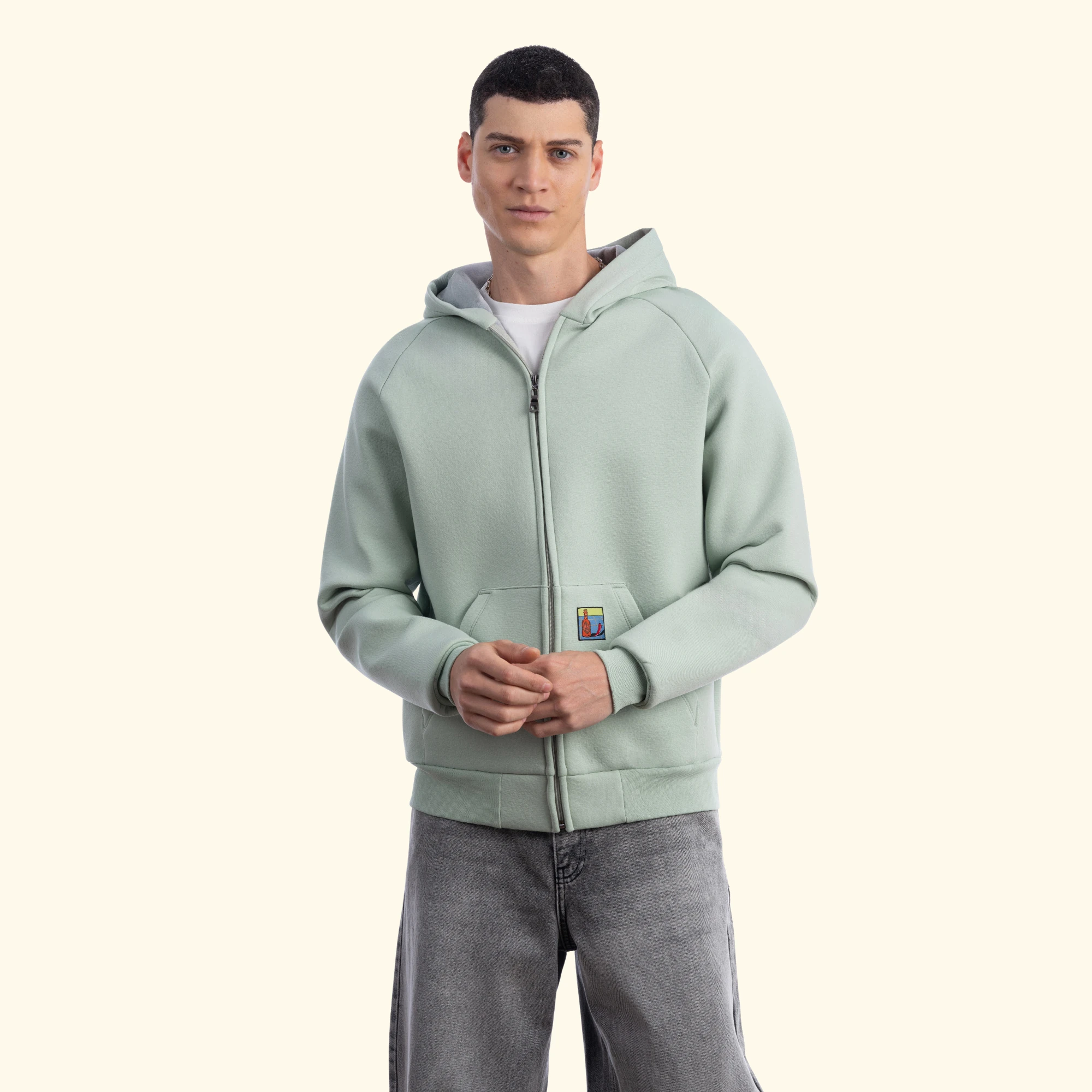 Flok Kapüşonlu Sweatshirt - Mint