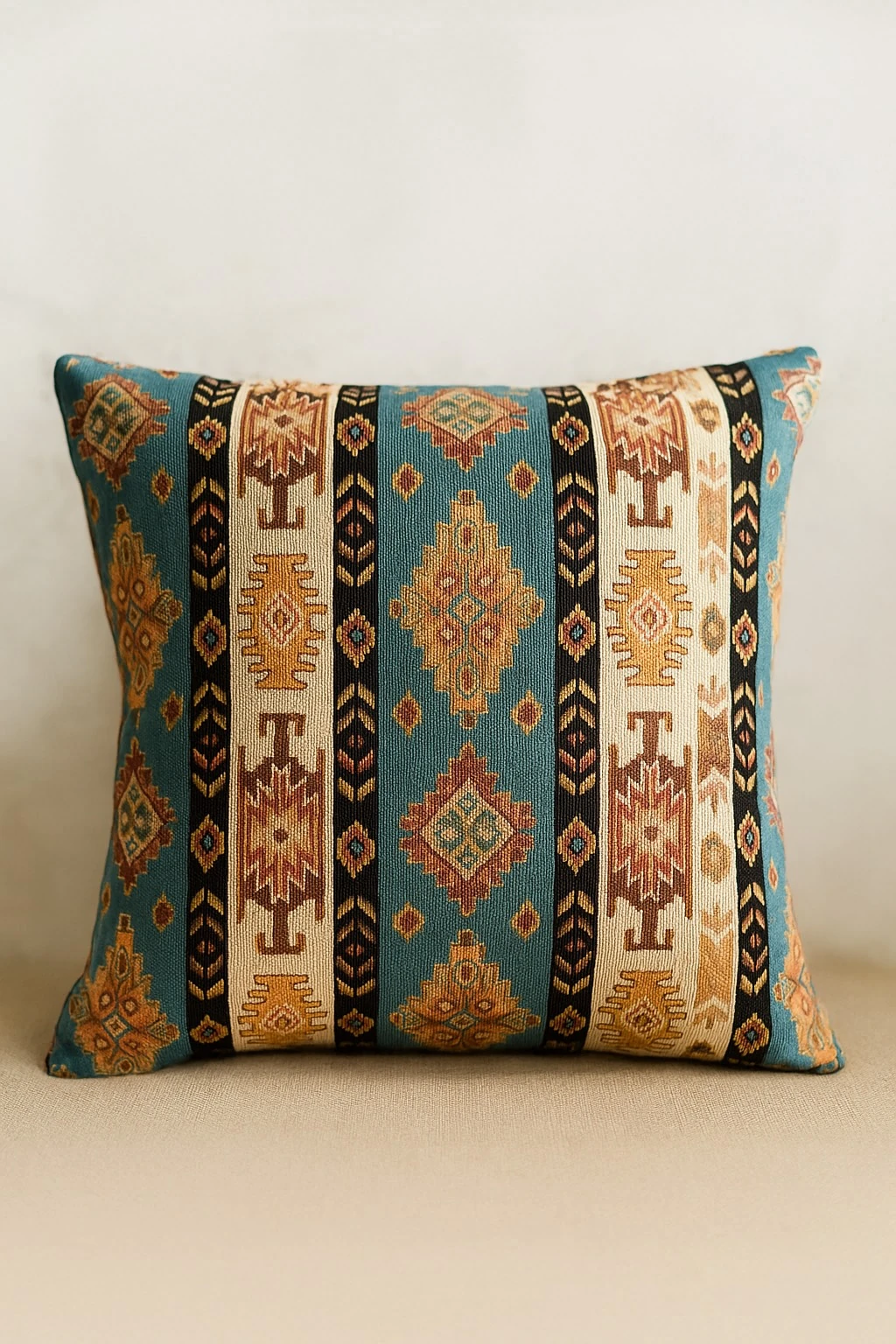 40x40 Otantik Yastık – Etnik Motifli, El İşçiliği Dekoratif Kırlent 2li