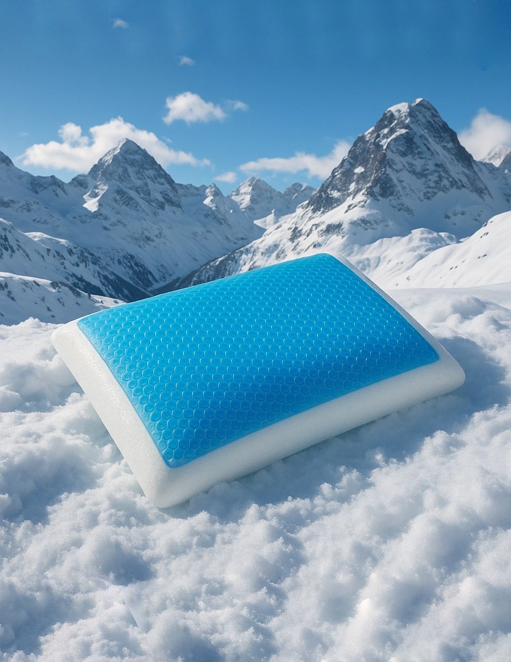 Klimalı, Soğutucu Jelli Ortopedik %100 Visco Yastık | Yıkanabilir Kılıf | Çantalı | 60x40x15cm