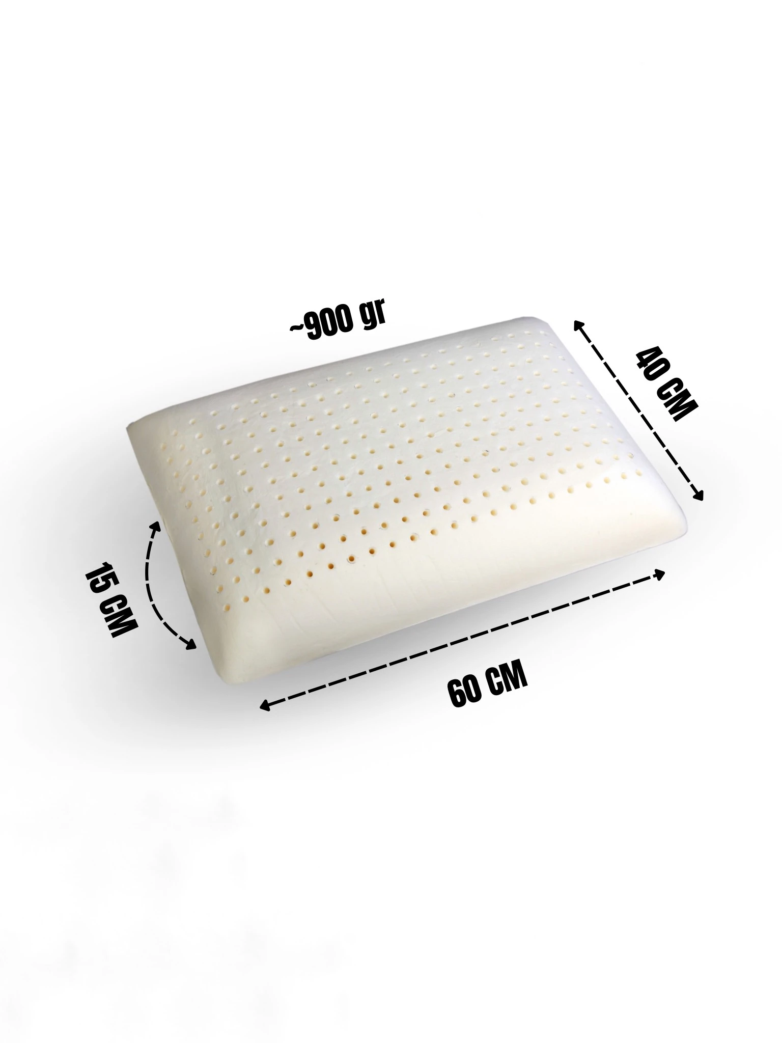 Hava Kanallı, Nefes Alabilir Ortopedik %100 Visco Yastık | Yıkanabilir Kılıf | Çantalı | 60x40x15cm