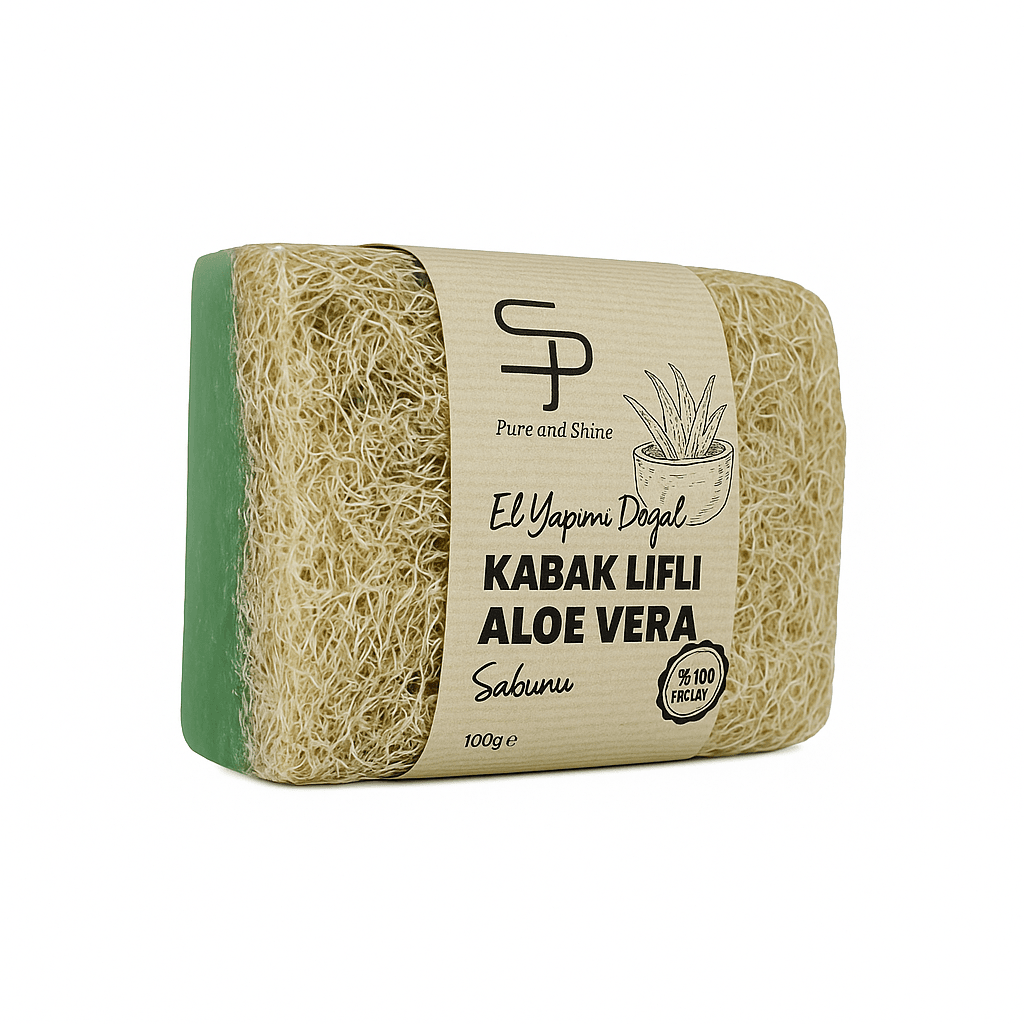 Doğal Kabak Lifli Aloe Vera Sabun