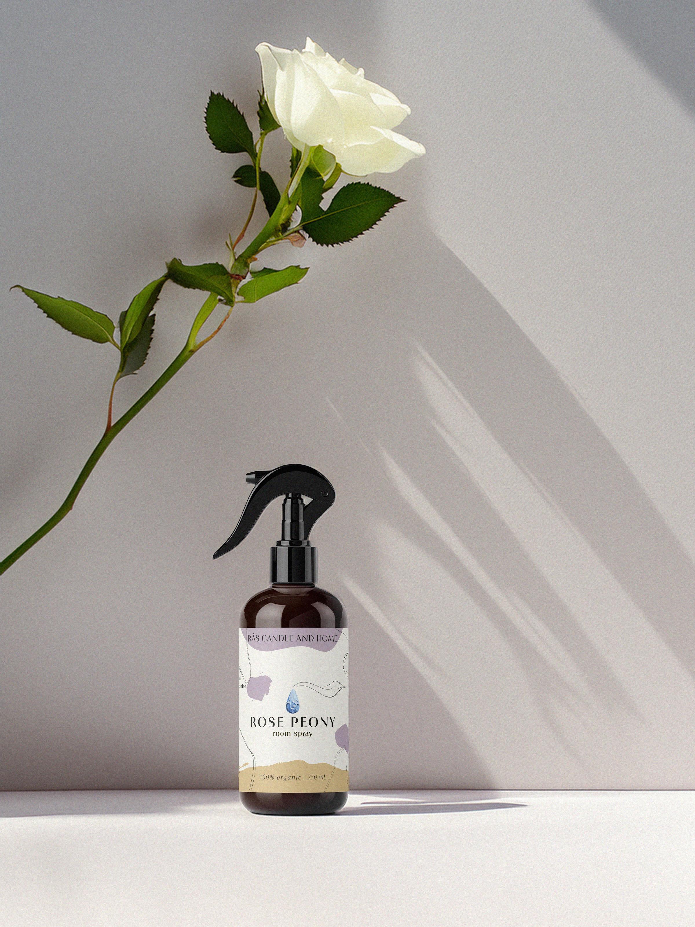 Rose Peony 250ml - Oda Spreyi  - Amber Renkli Cam Şişe