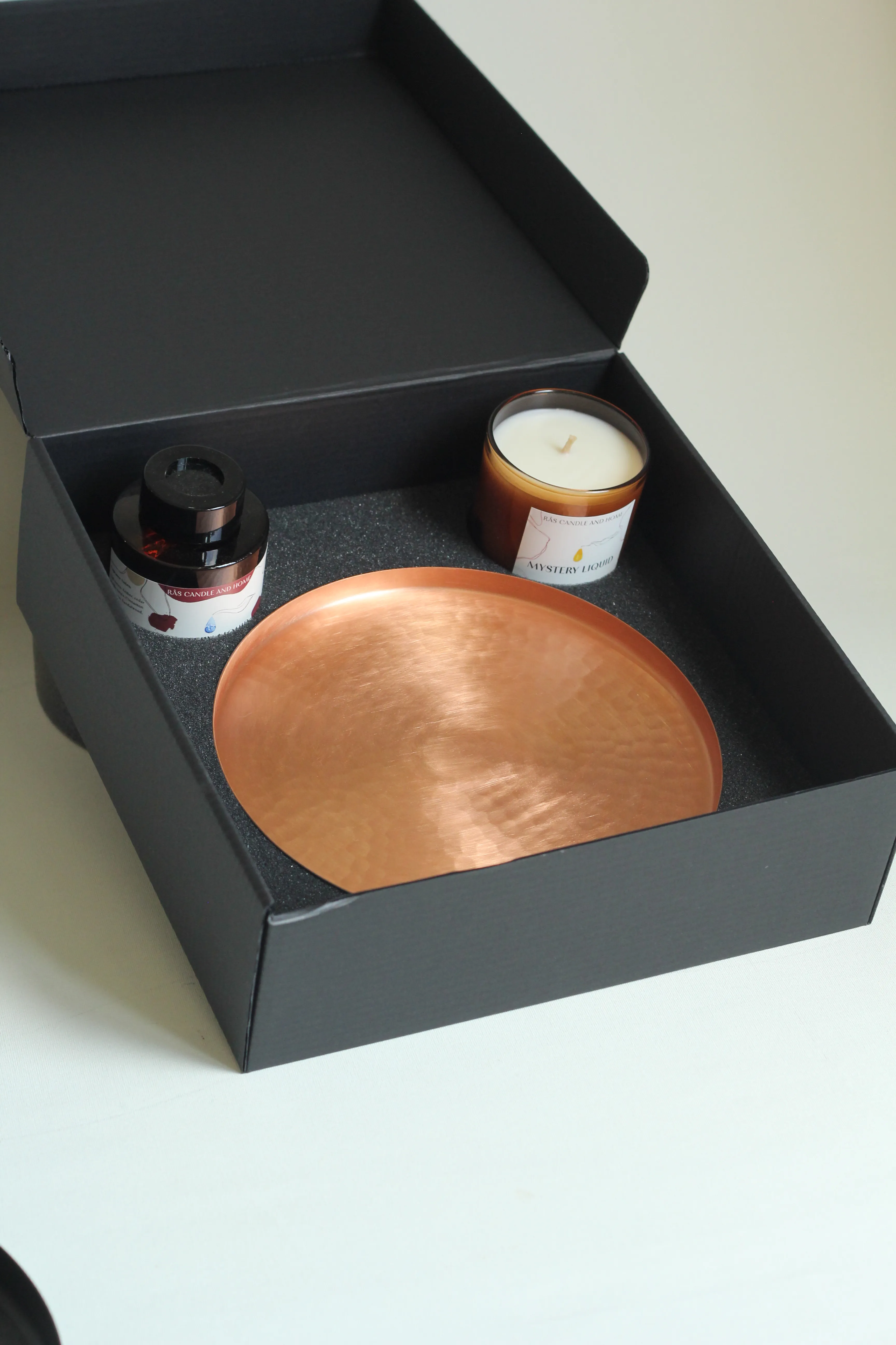 BAKIR TEPSİ MUM SETİ