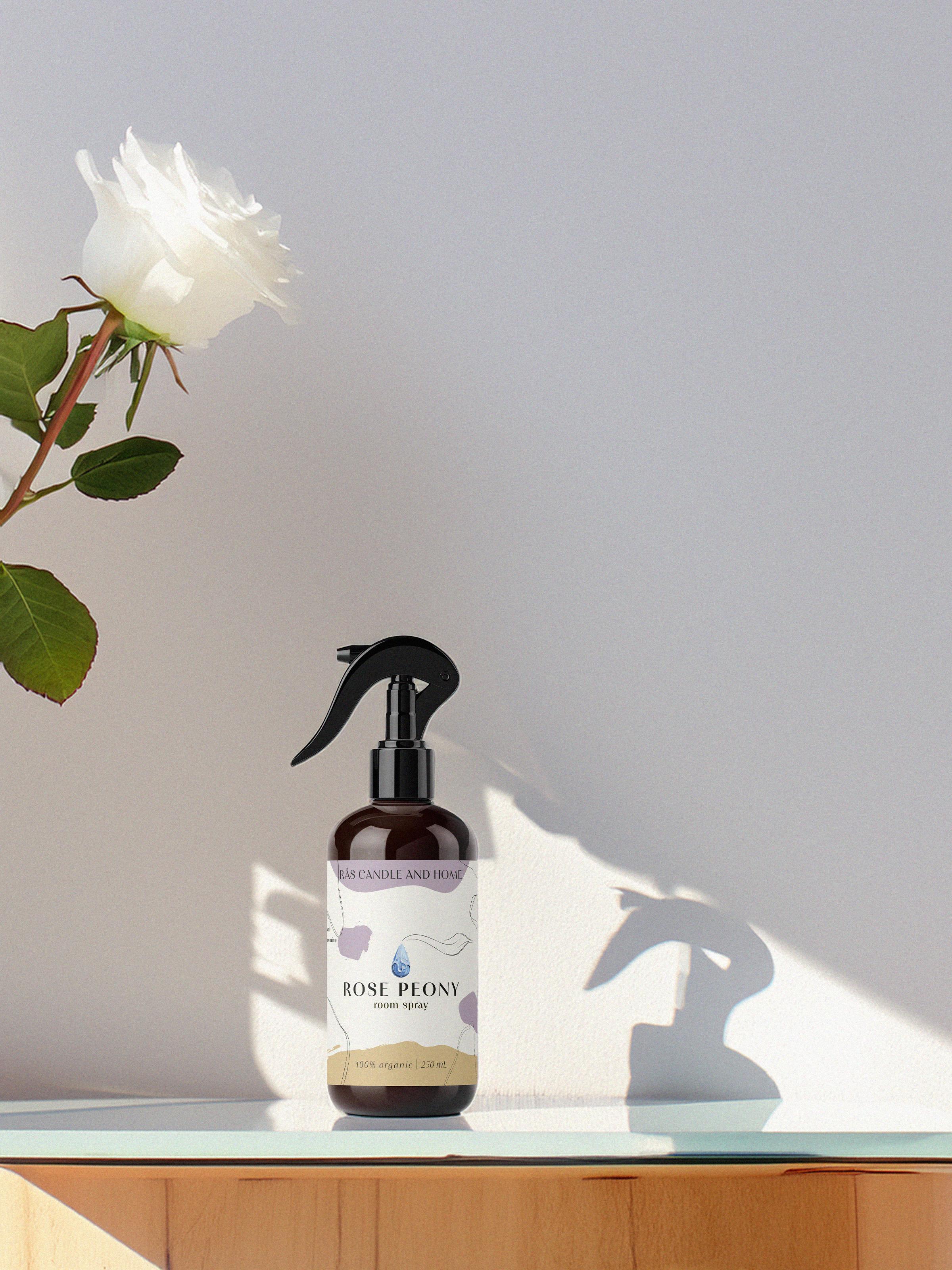 Rose Peony 250ml - Oda Spreyi  - Amber Renkli Cam Şişe