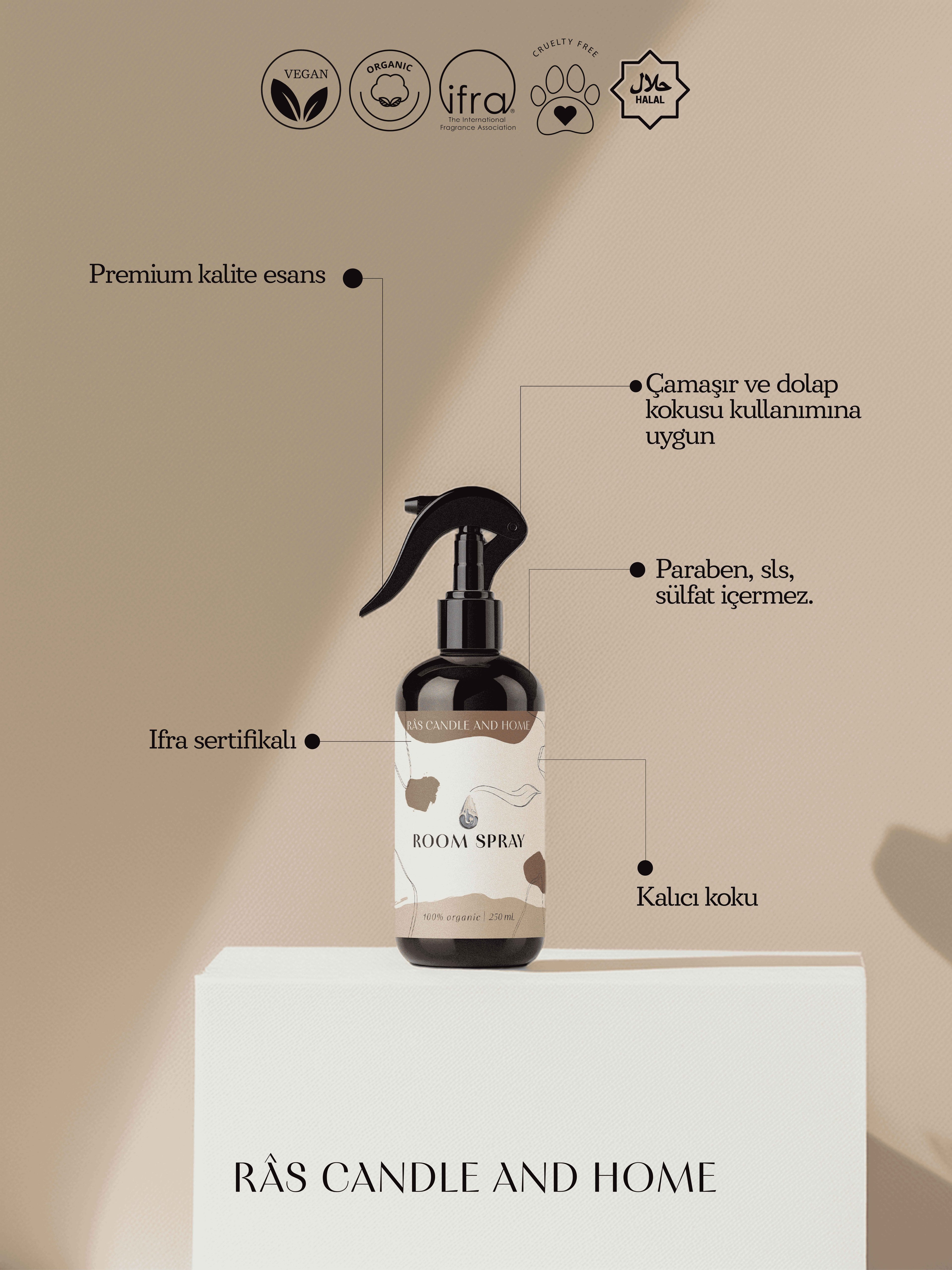 Rose Peony 250ml - Oda Spreyi  - Amber Renkli Cam Şişe