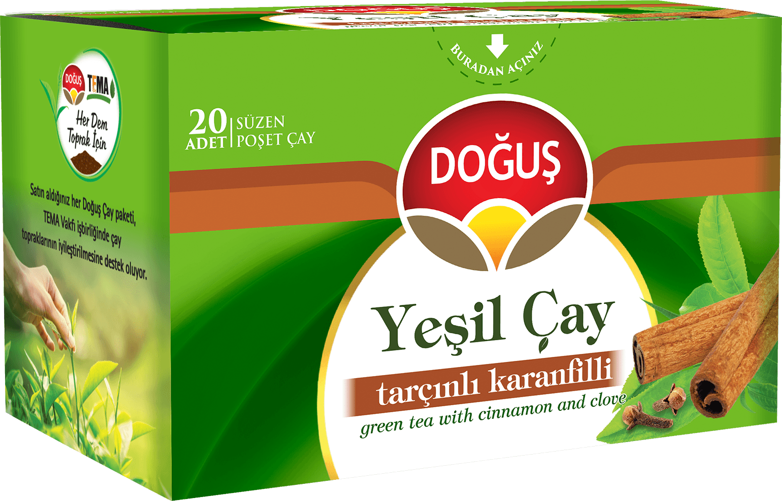 Doğuş Yeşil Çay Tarçınlı Karanfilli 20 li