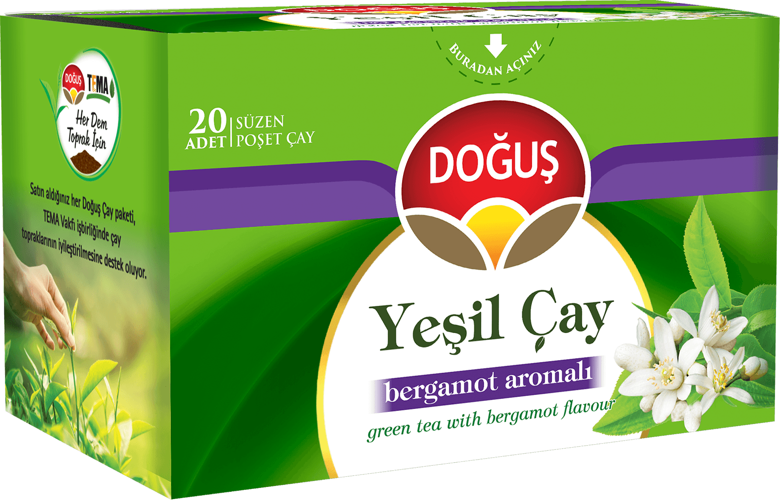 Doğuş Yeşil Çay Bergamot Aromalı 20 li