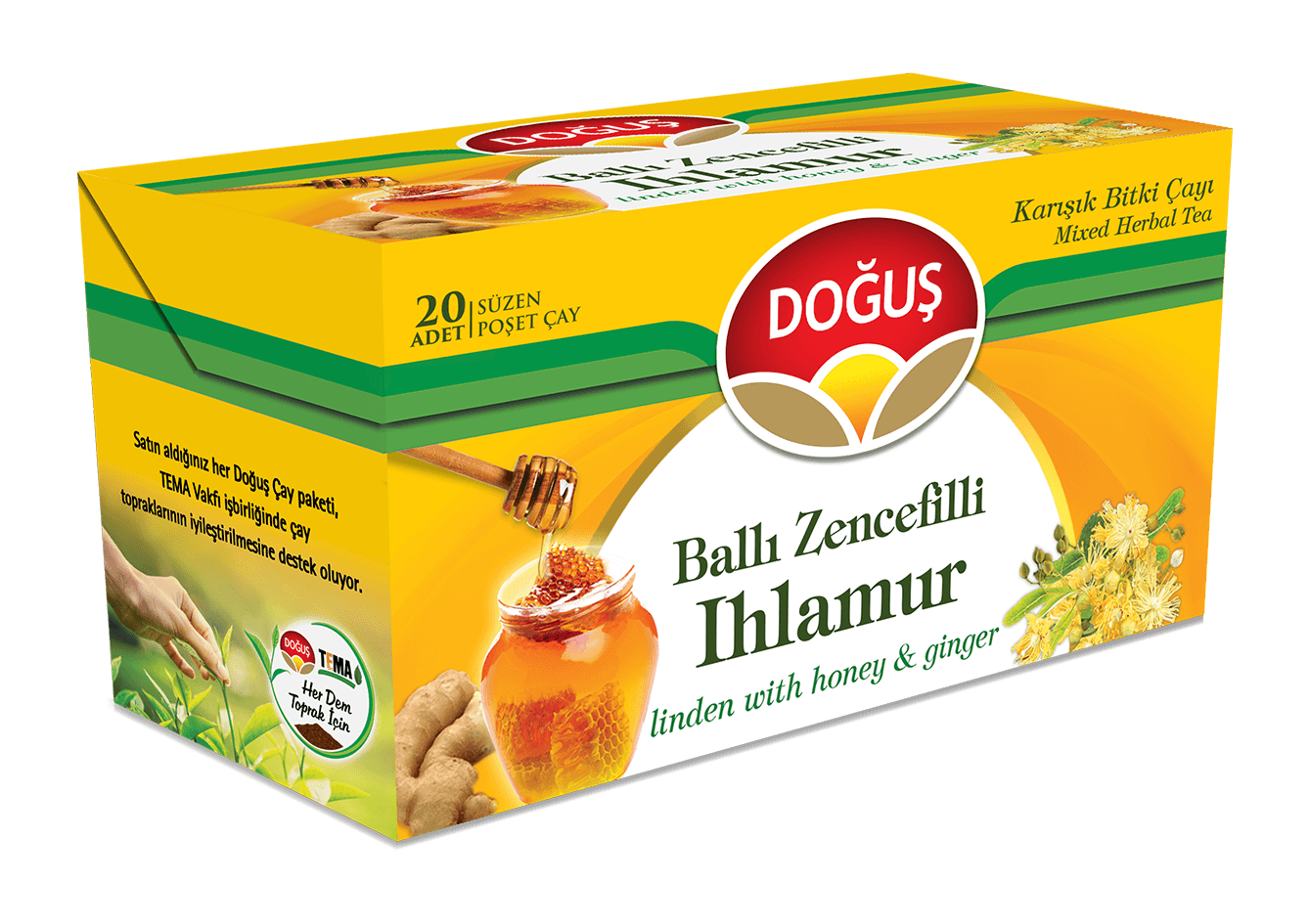 Doğuş Ballı Zencefilli Ihlamur Bitki Çayı 20 li