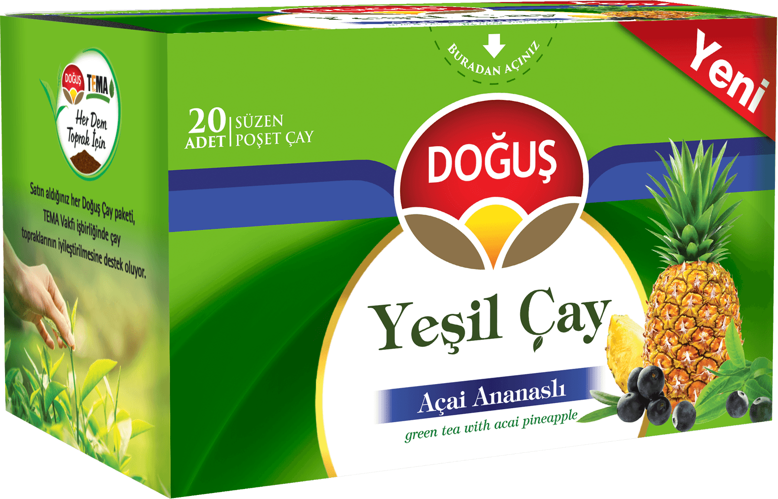 Doğuş Yeşil Çay Açai Ananaslı 20 li