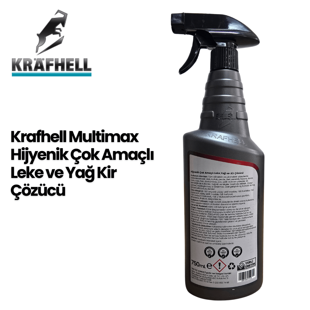 KRAFHELL Multimax Hijyenik Çok Amaçlı Leke Ve Yağ Kir Çözücü 750 ml