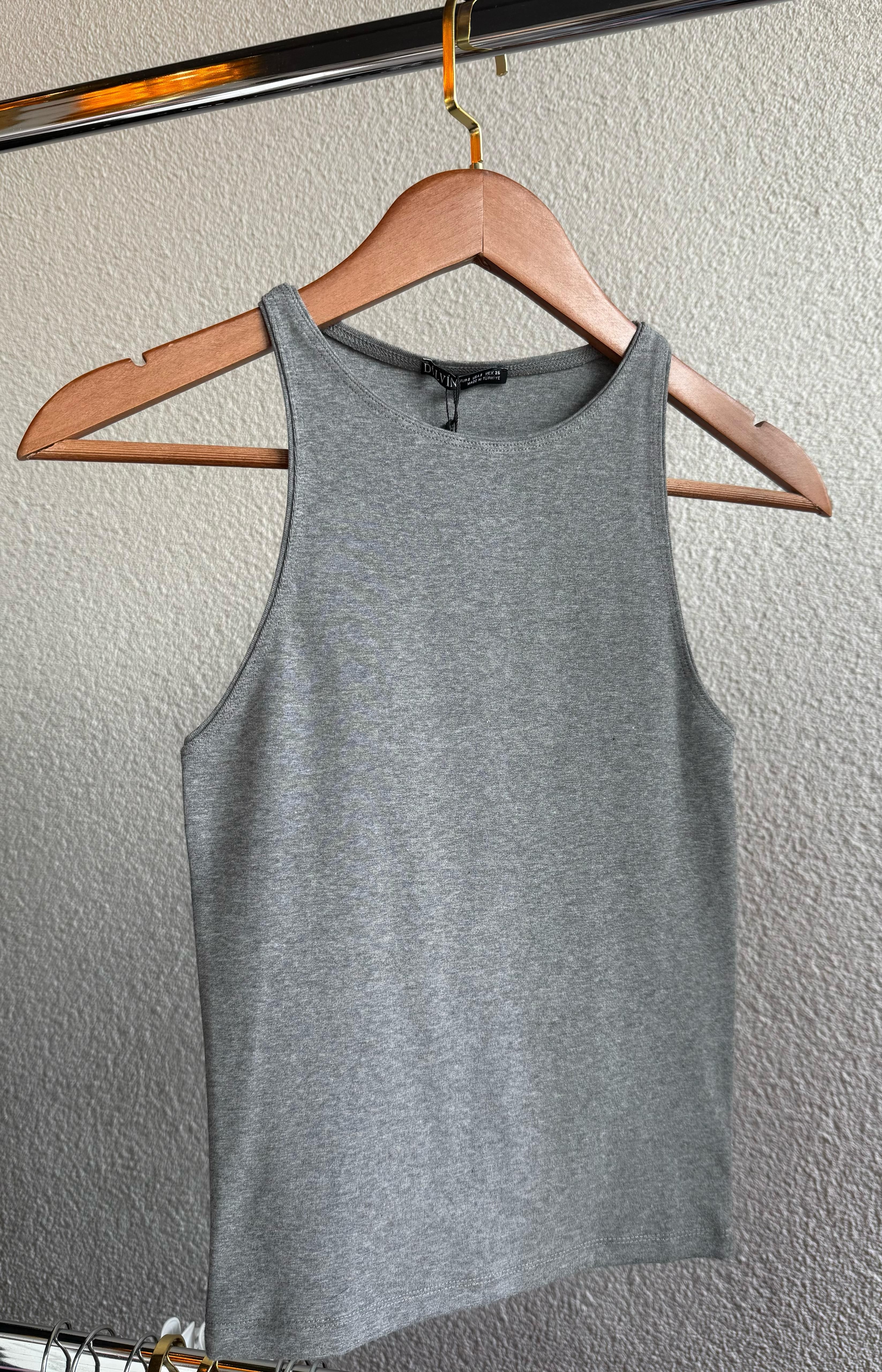 Halter Yaka Antrasit Melanj Atlet