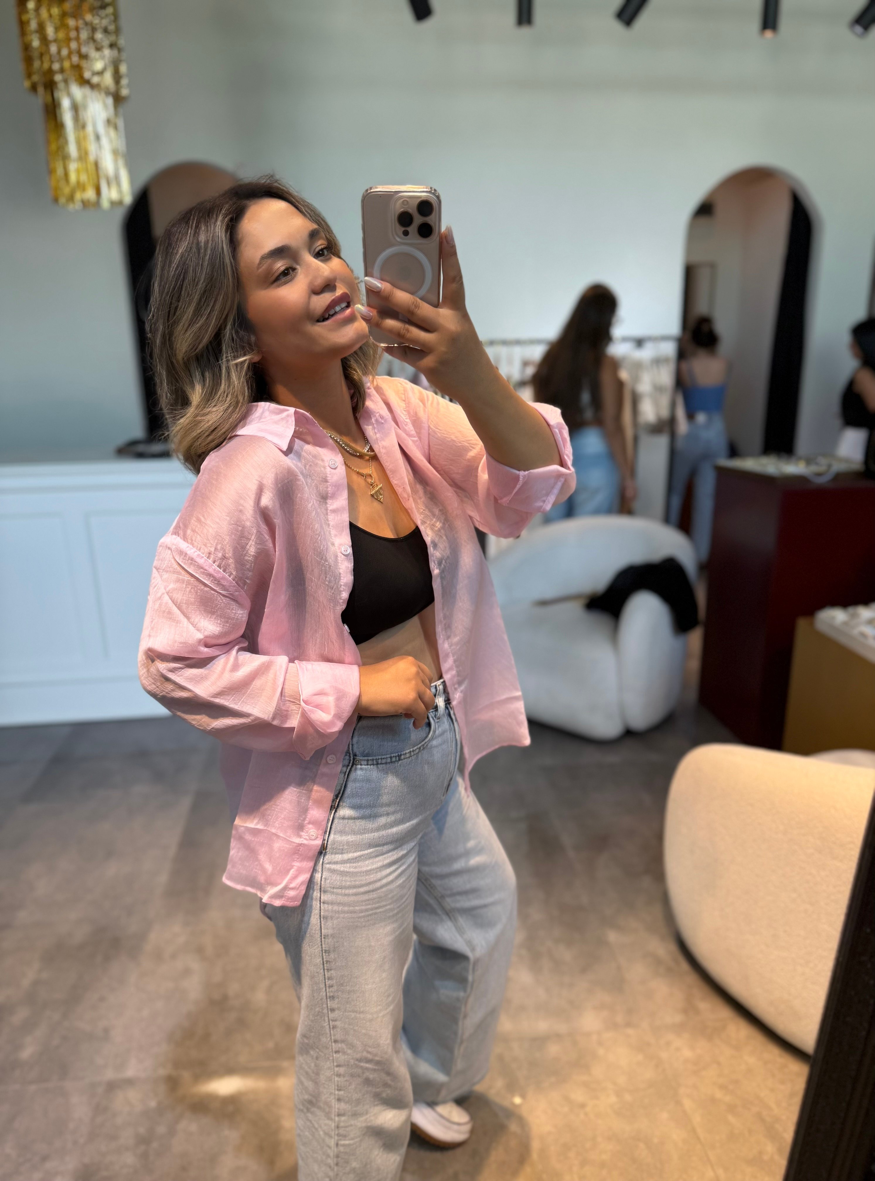 6188 Pembe Basic Gömlek