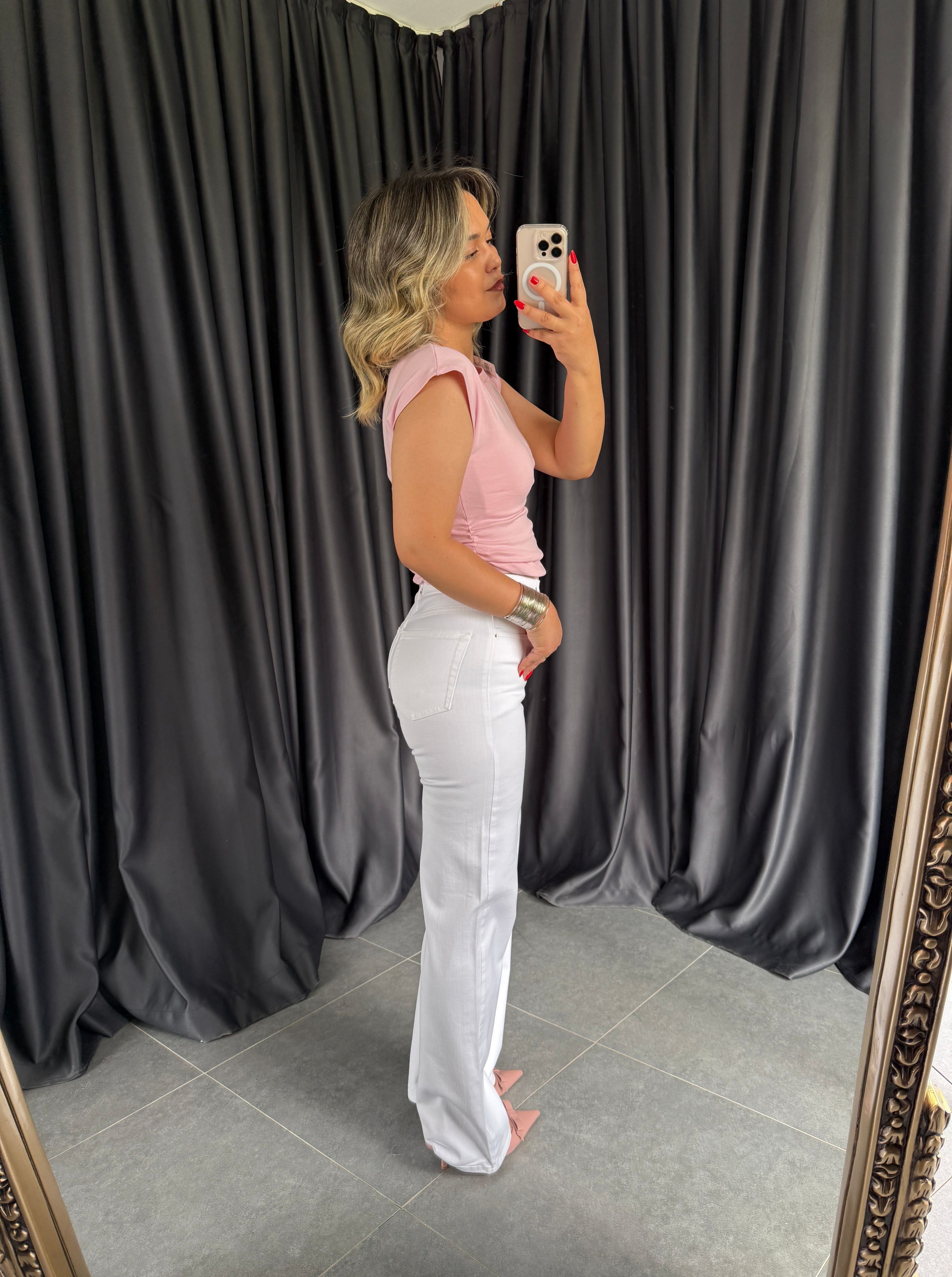 1005 Beyaz Wide Leg Jean 