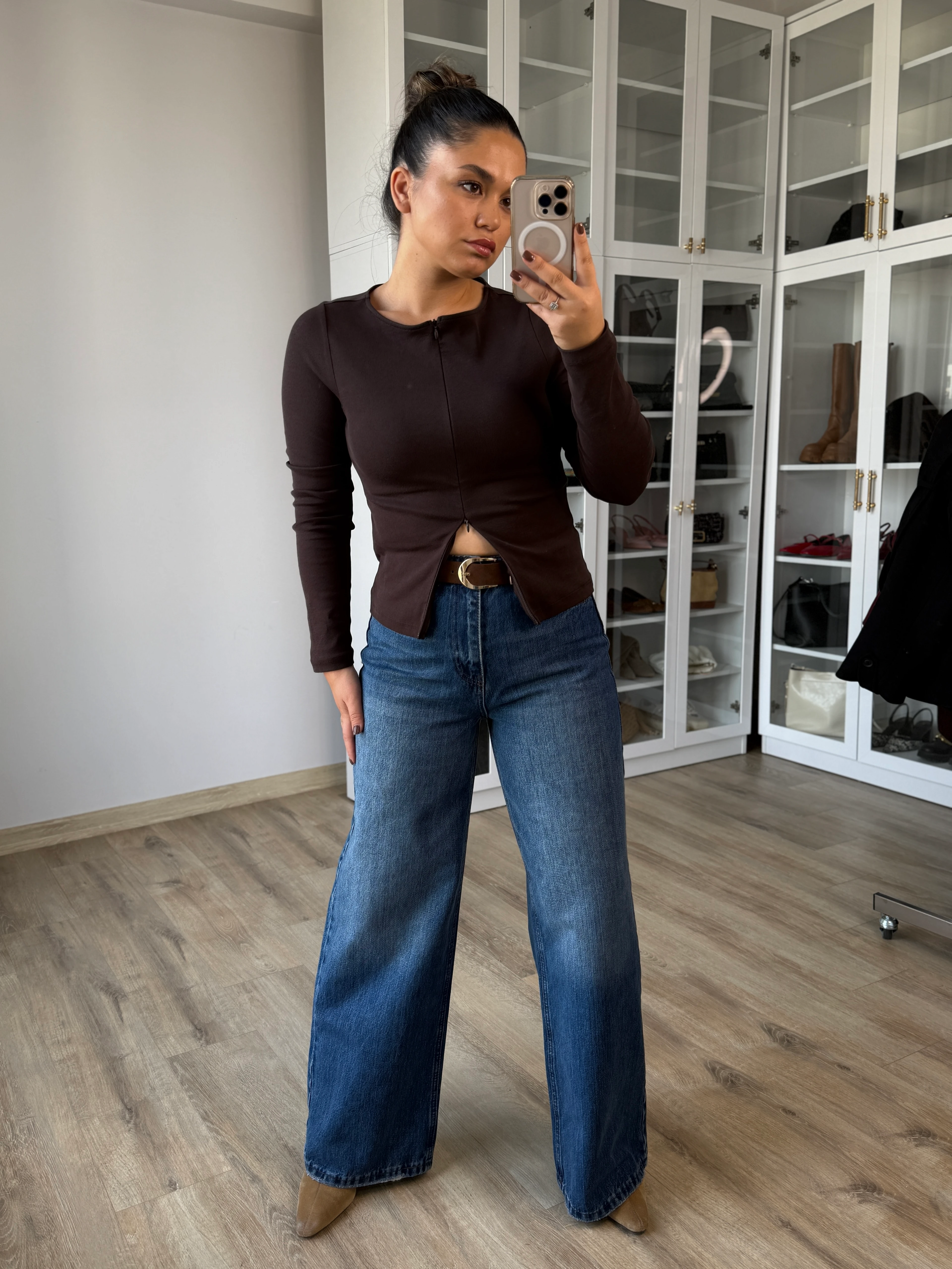 Kemerli Wide Leg Jean 