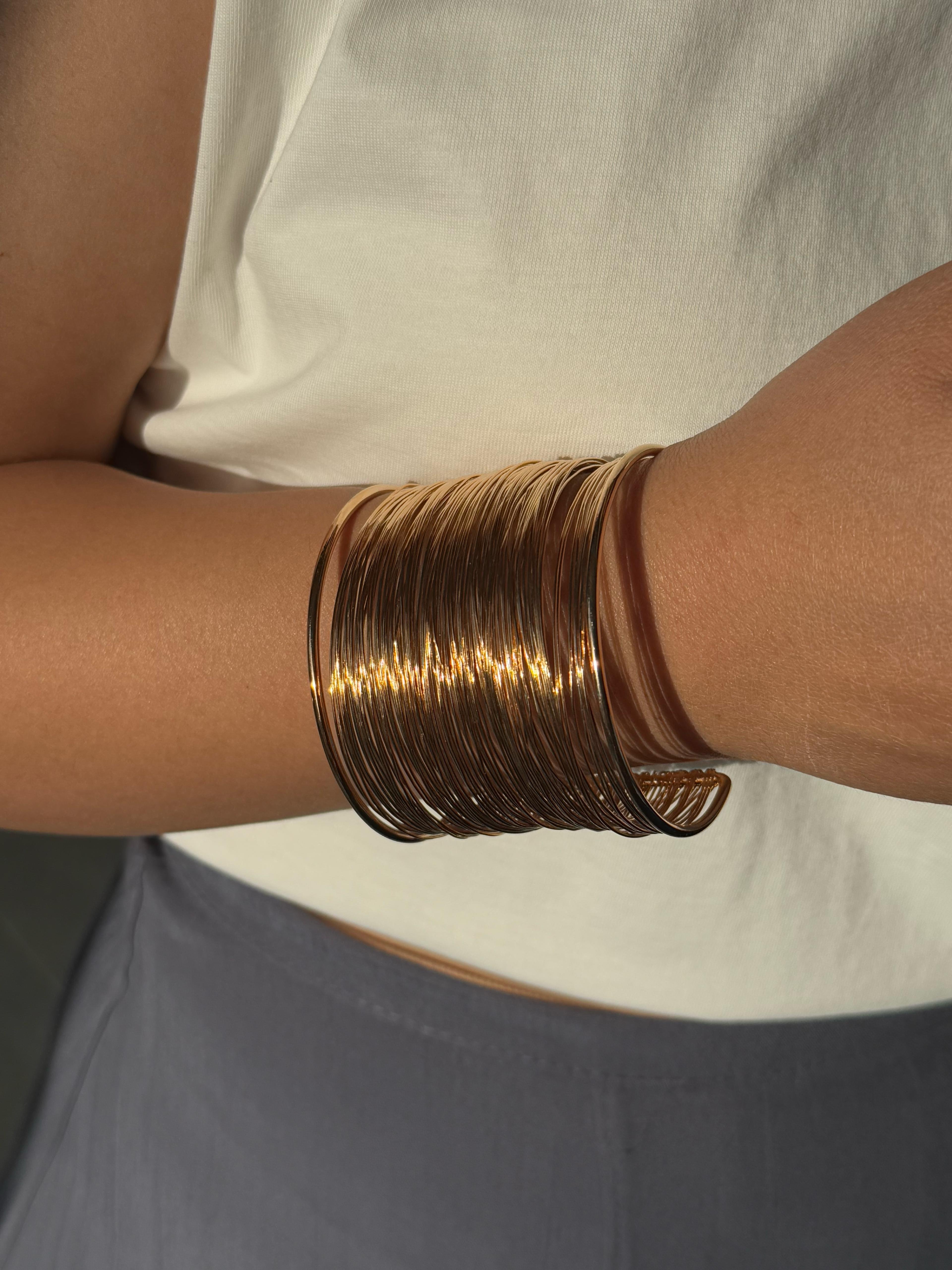 Tel Kelepçe Bileklik Rose Gold