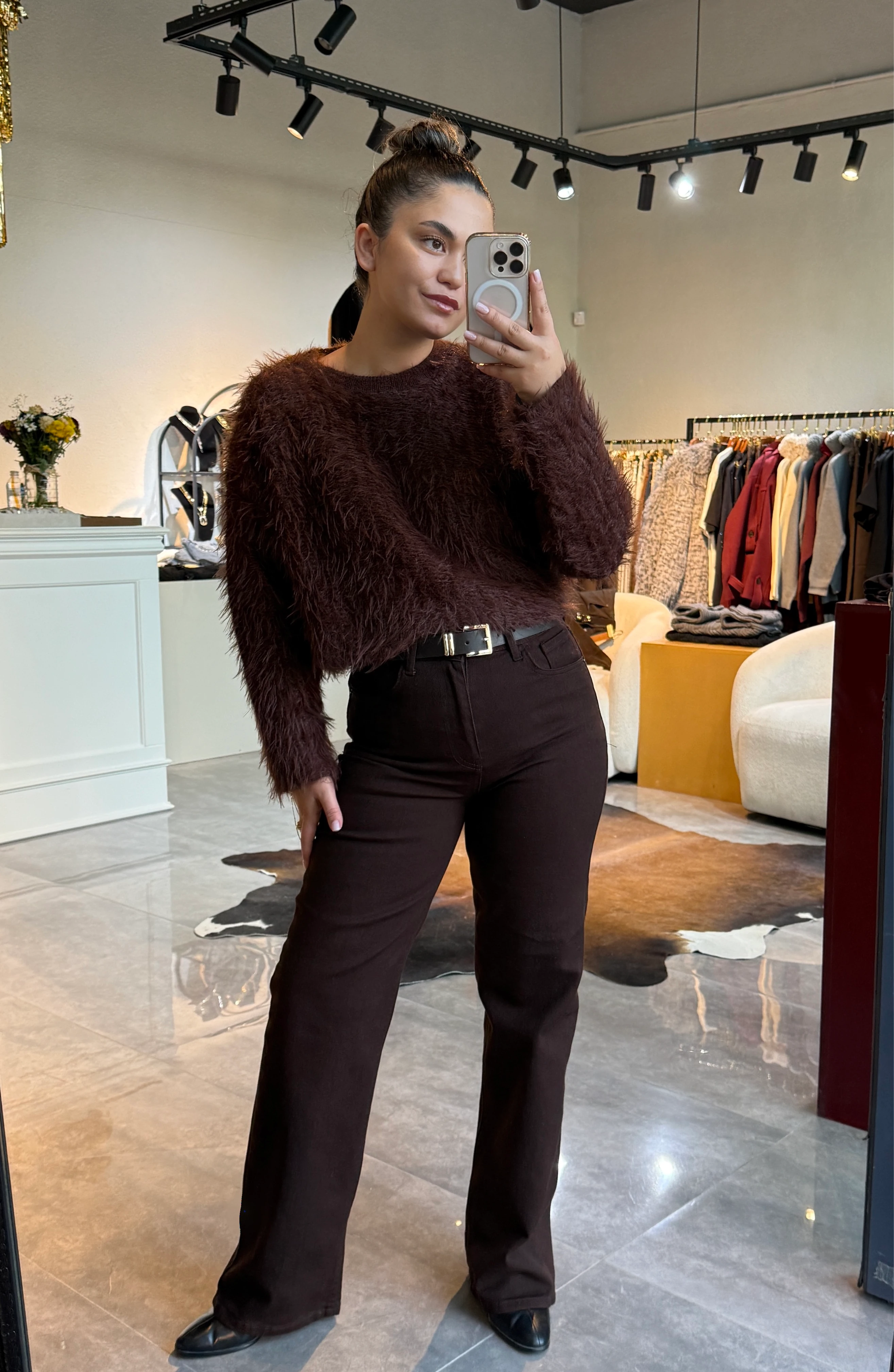 Wide Leg Kalıp Kemerli Pantolon 