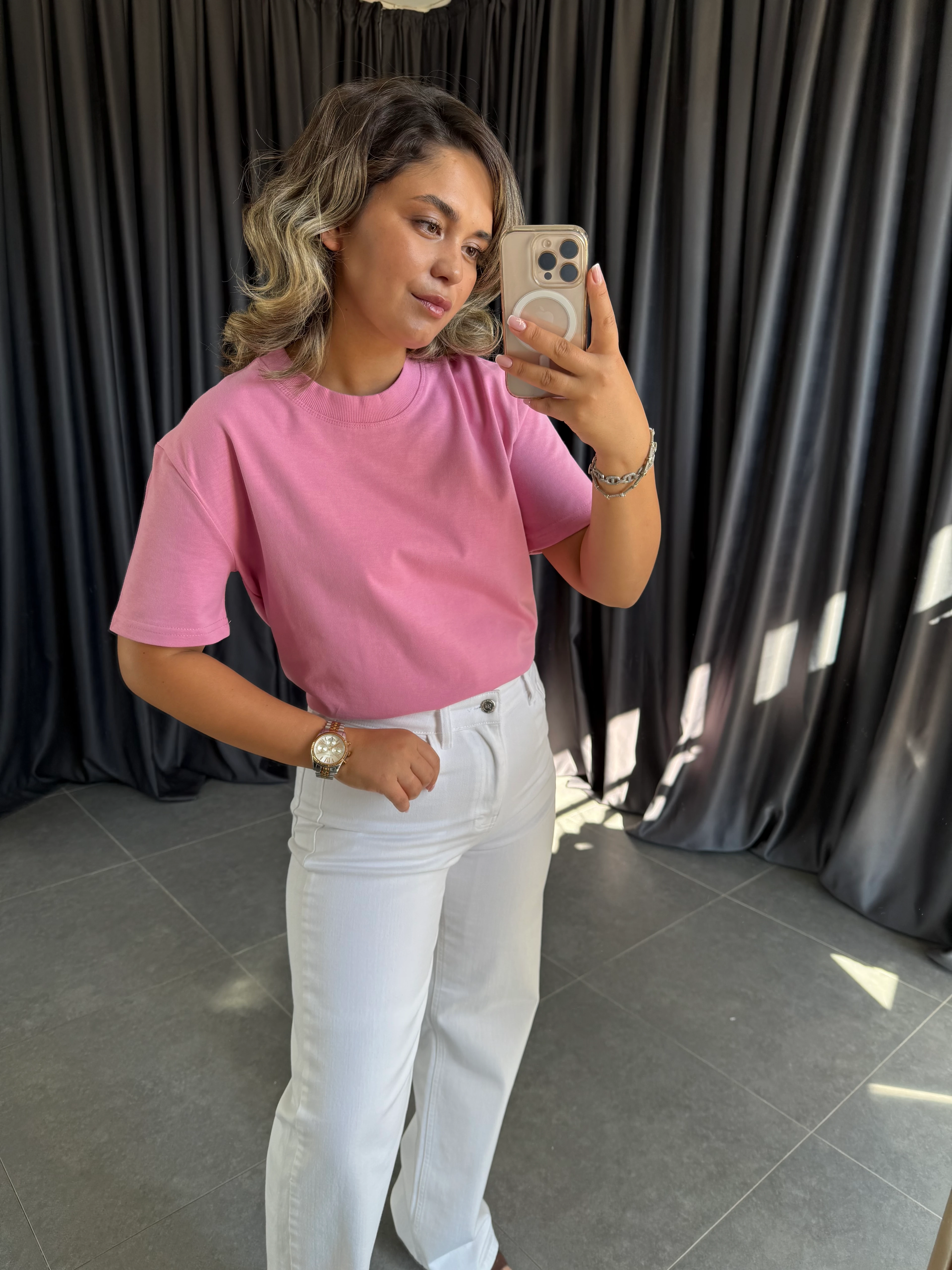 30312 Ekru Dekoratif Dikişli Tişört