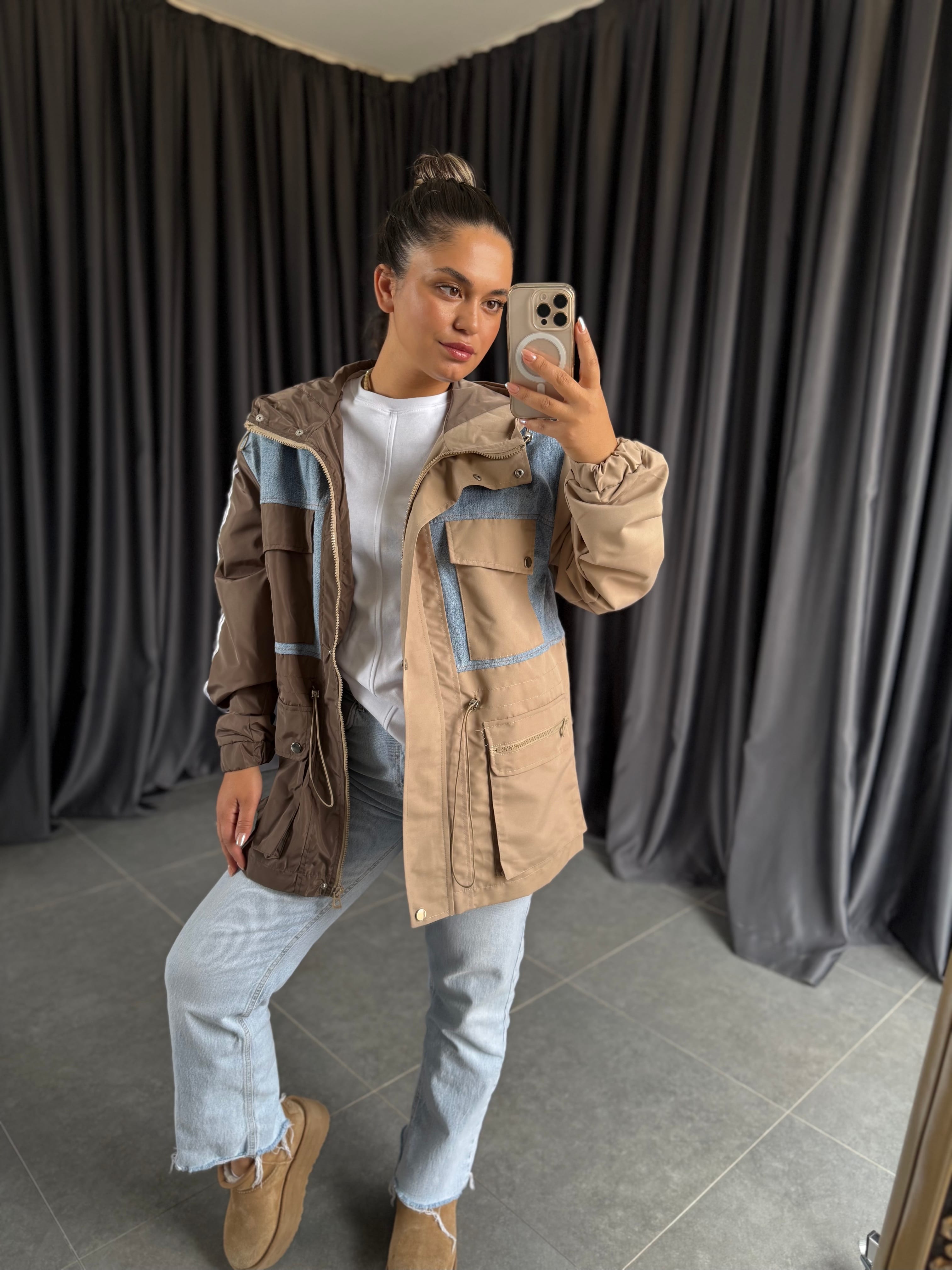 Twst Model Denim Detaylı Mont 