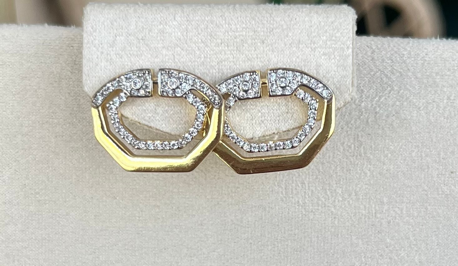 Gold Silver Detaylı Küpe 