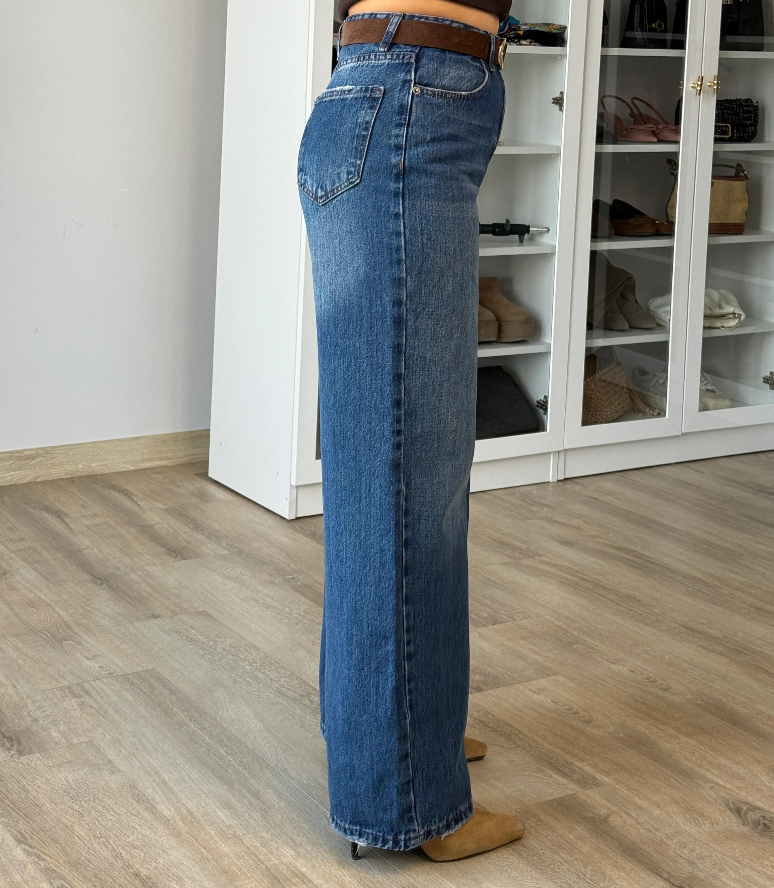 Kemerli Wide Leg Jean 