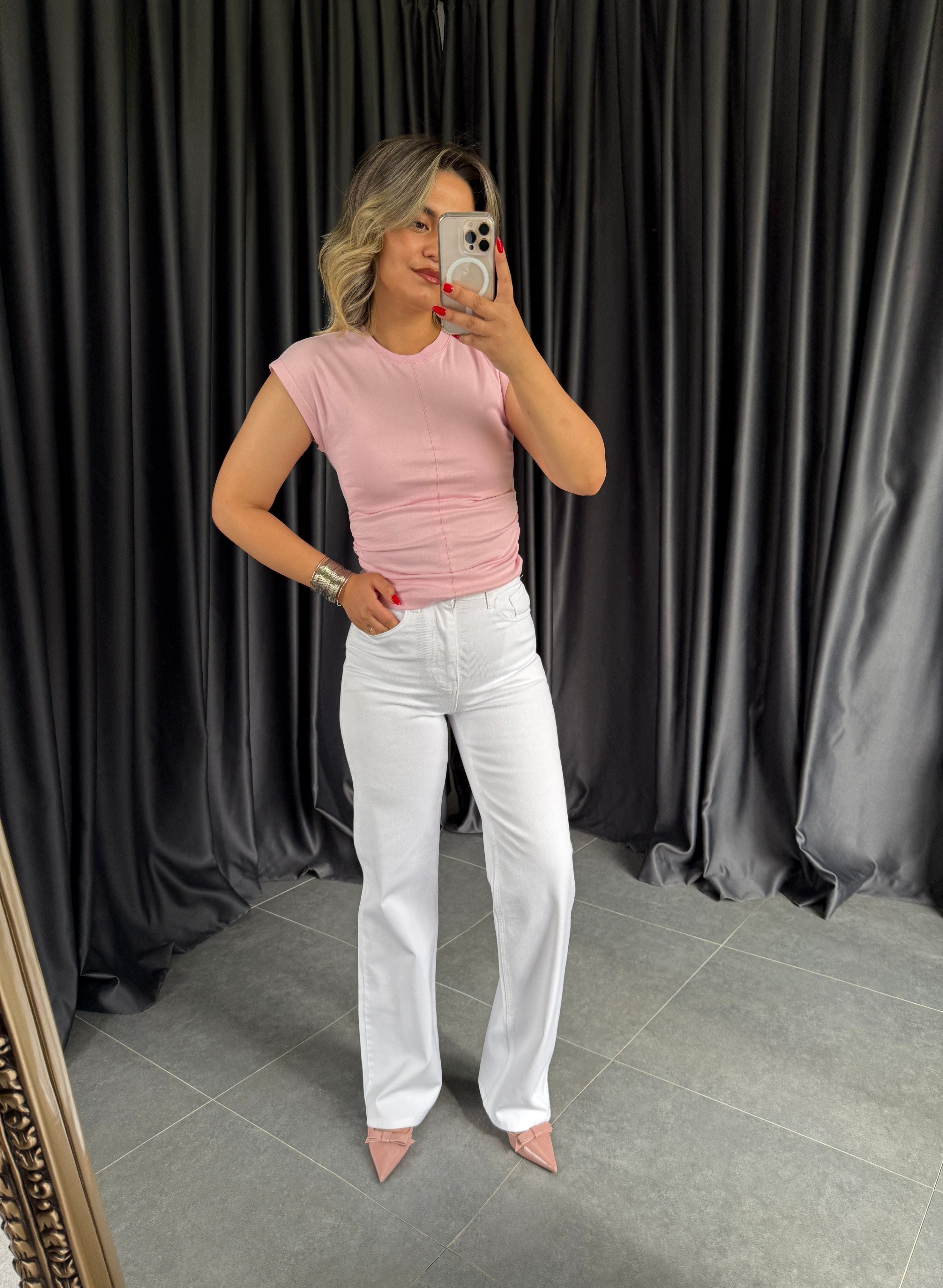 1005 Beyaz Wide Leg Jean 