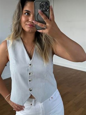 Mavi Çizgili Yelek