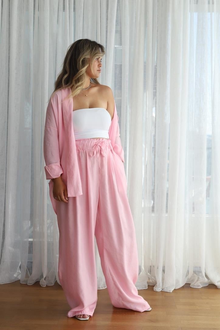 Pembe Rahat Kalıp Pantolon 