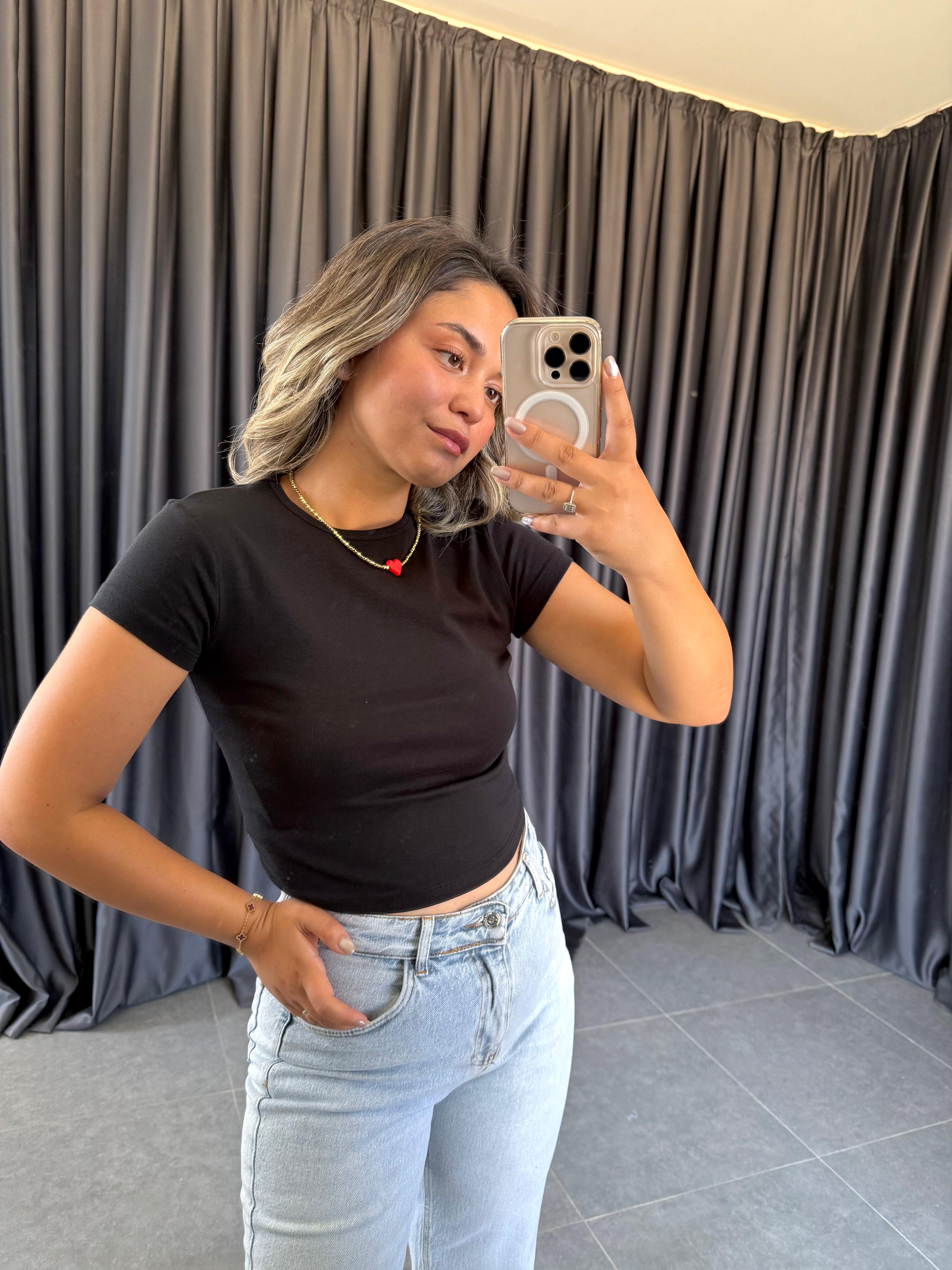 Bisiklet Yaka Crop