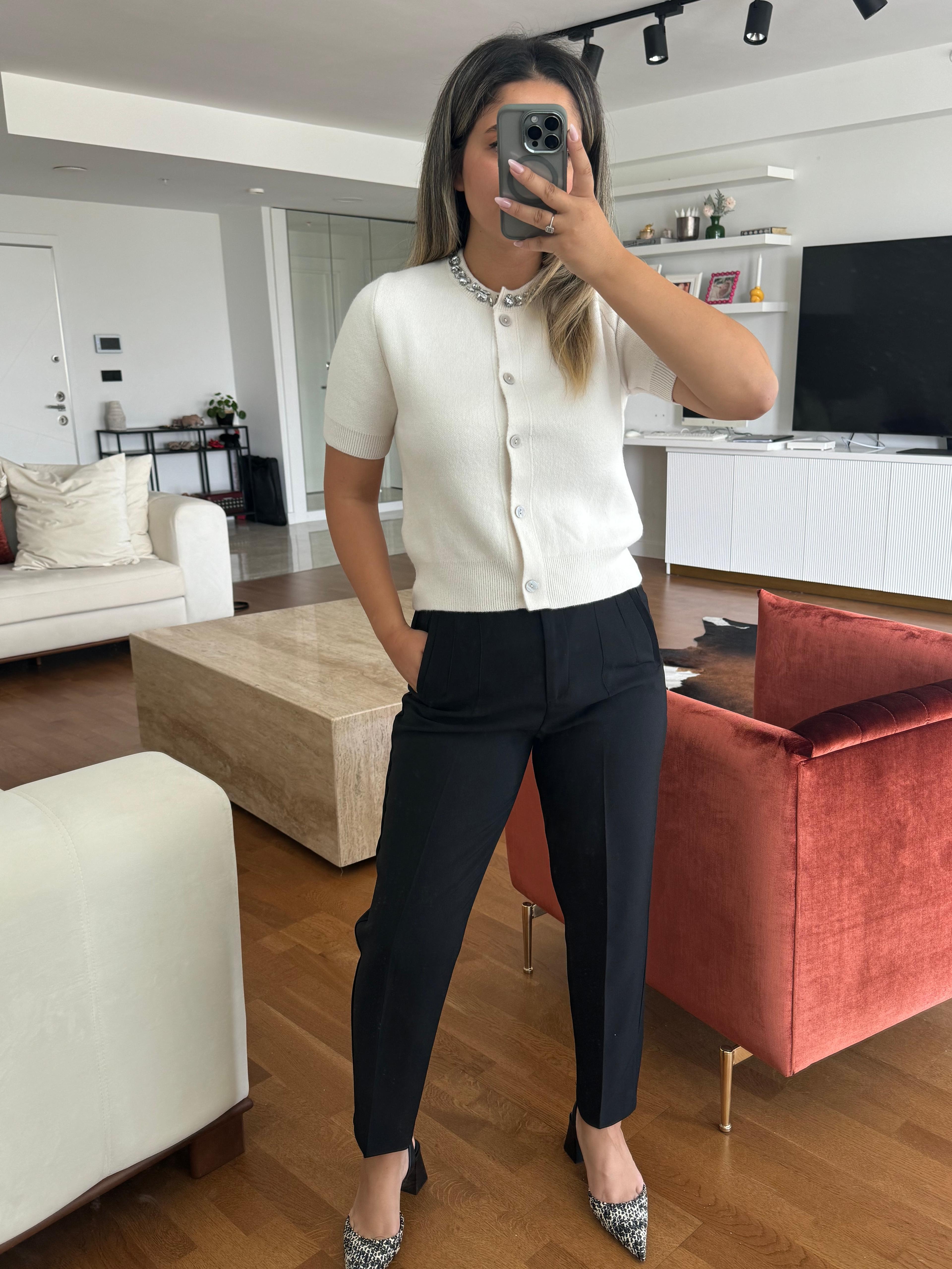 Zr Model Siyah Pensli Pantolon 