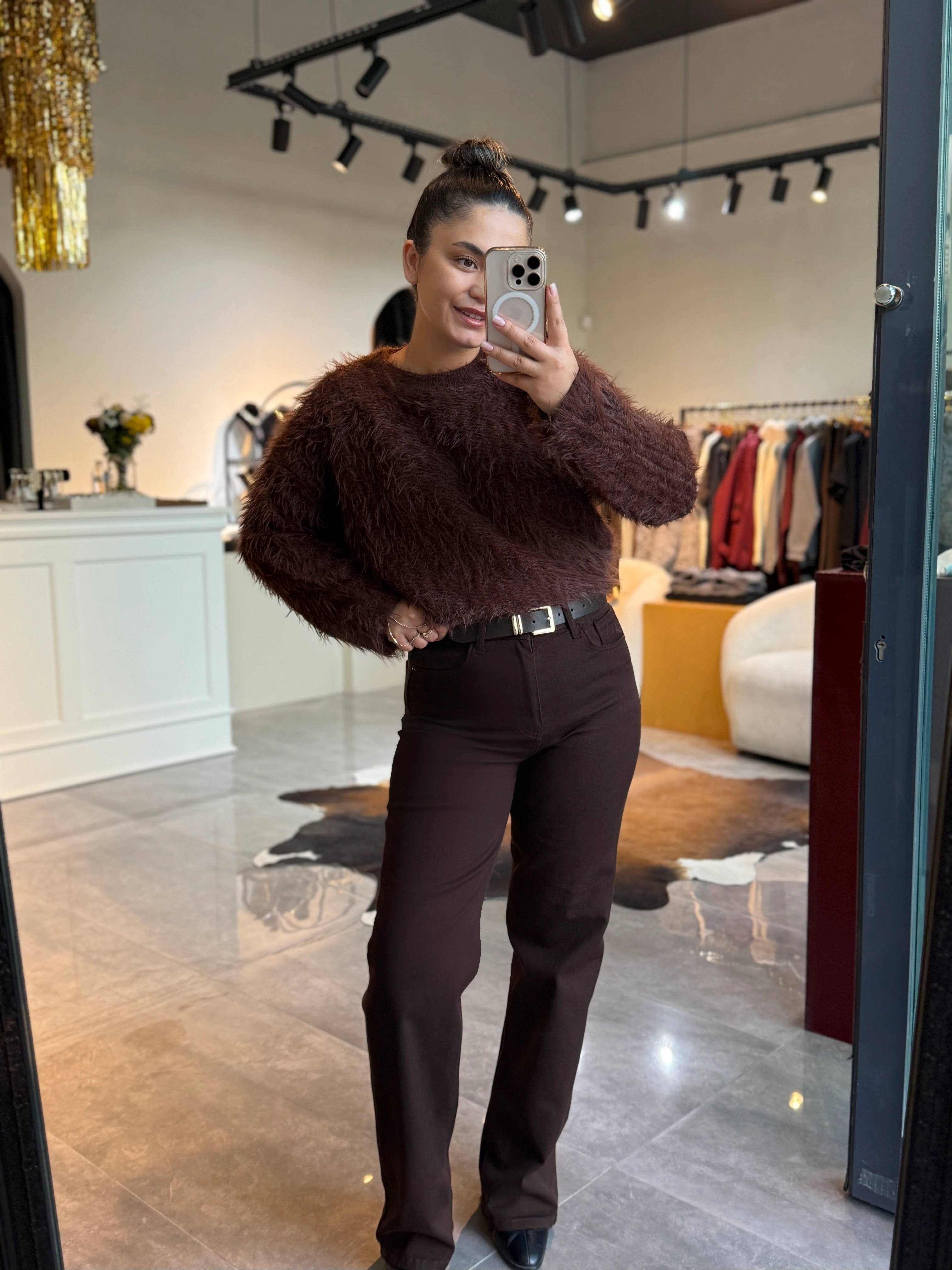 Wide Leg Kalıp Kemerli Pantolon 